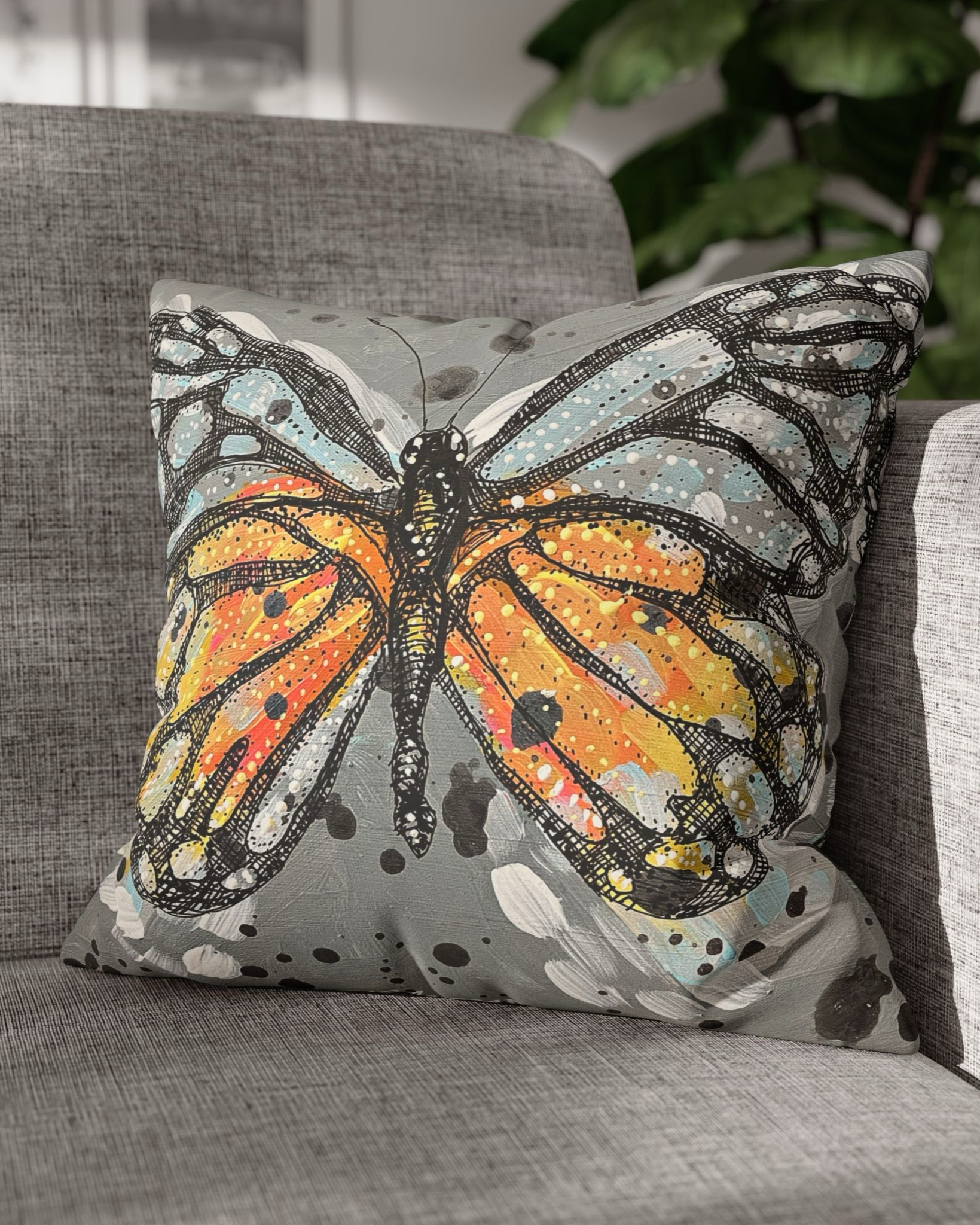 Diamond Monarch Faux Suede Pillowcase