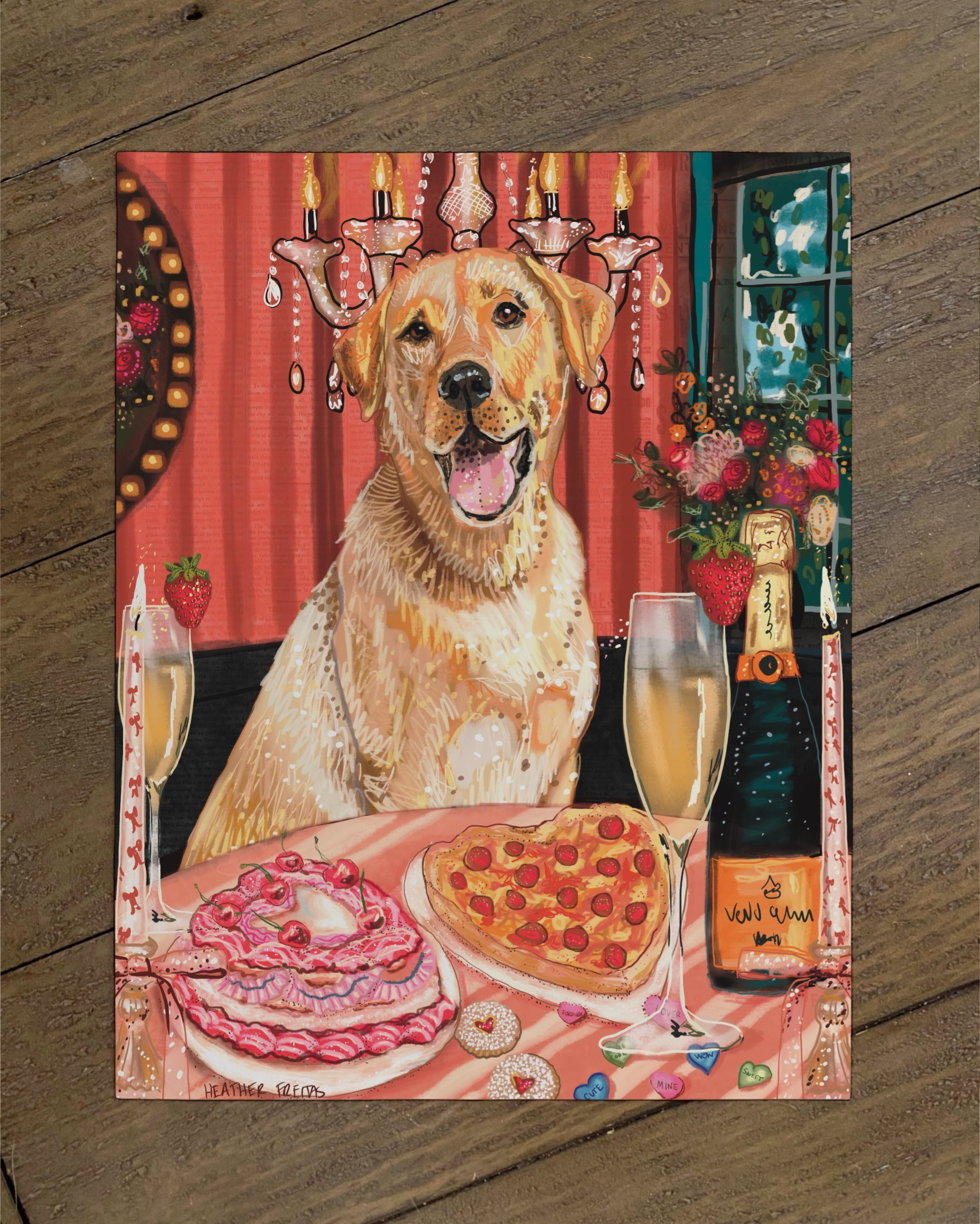 Build Your Own Dining Dog Art Print - Labrador