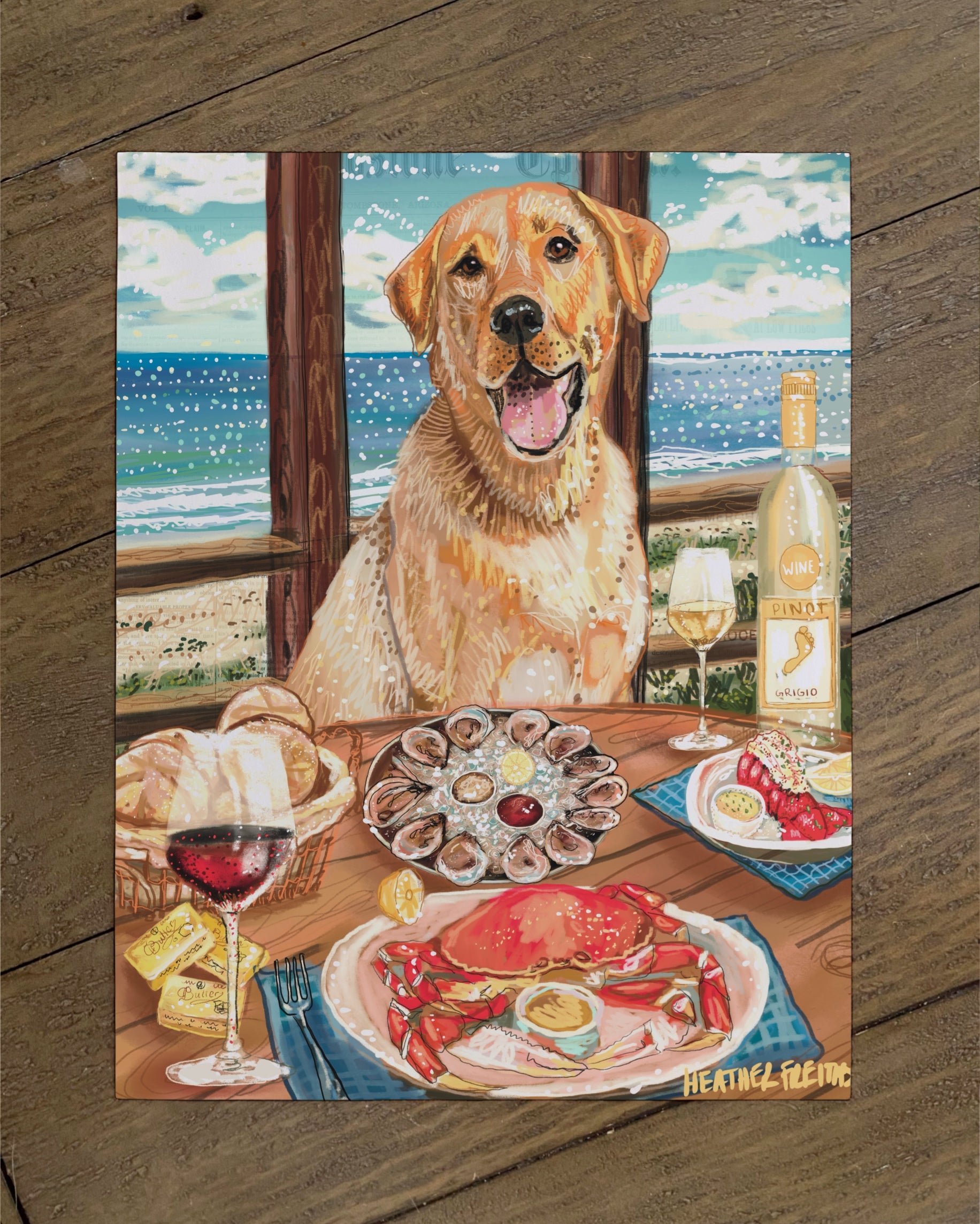 Build Your Own Dining Dog Art Print - Labrador