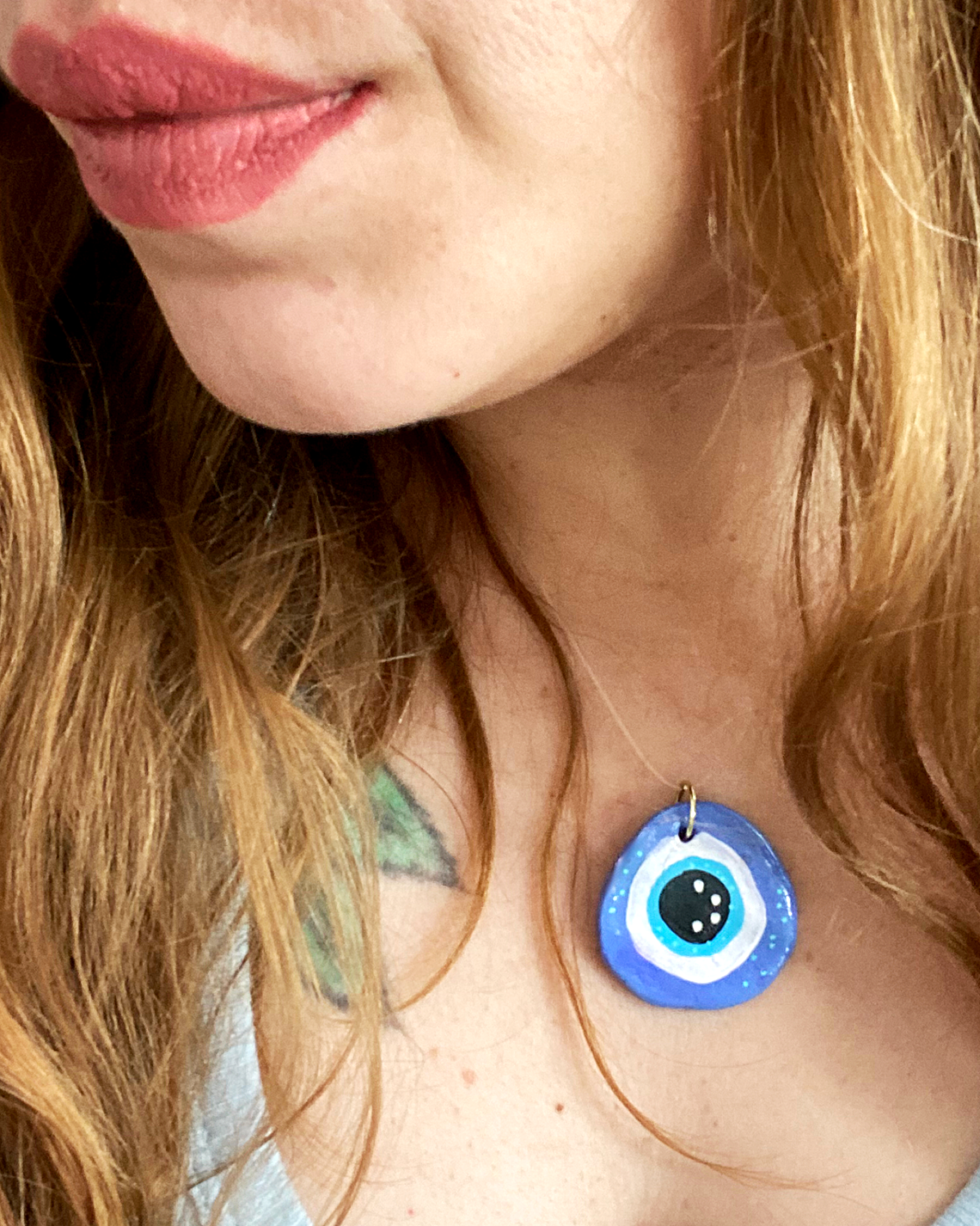 Evil Eye 1 Hand Painted Pendant