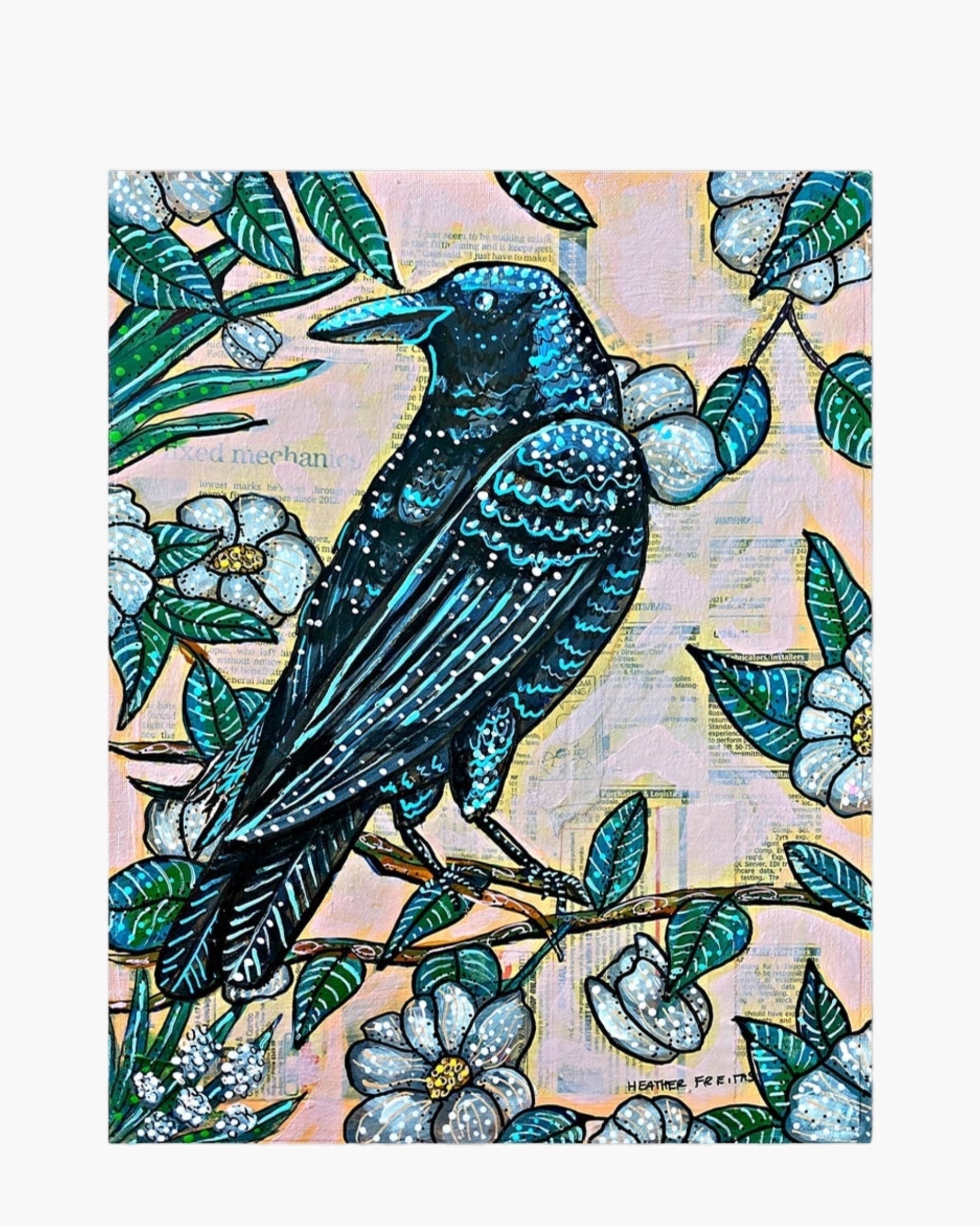 Vintage Floral Raven - Limited Edition Signed Paper Print