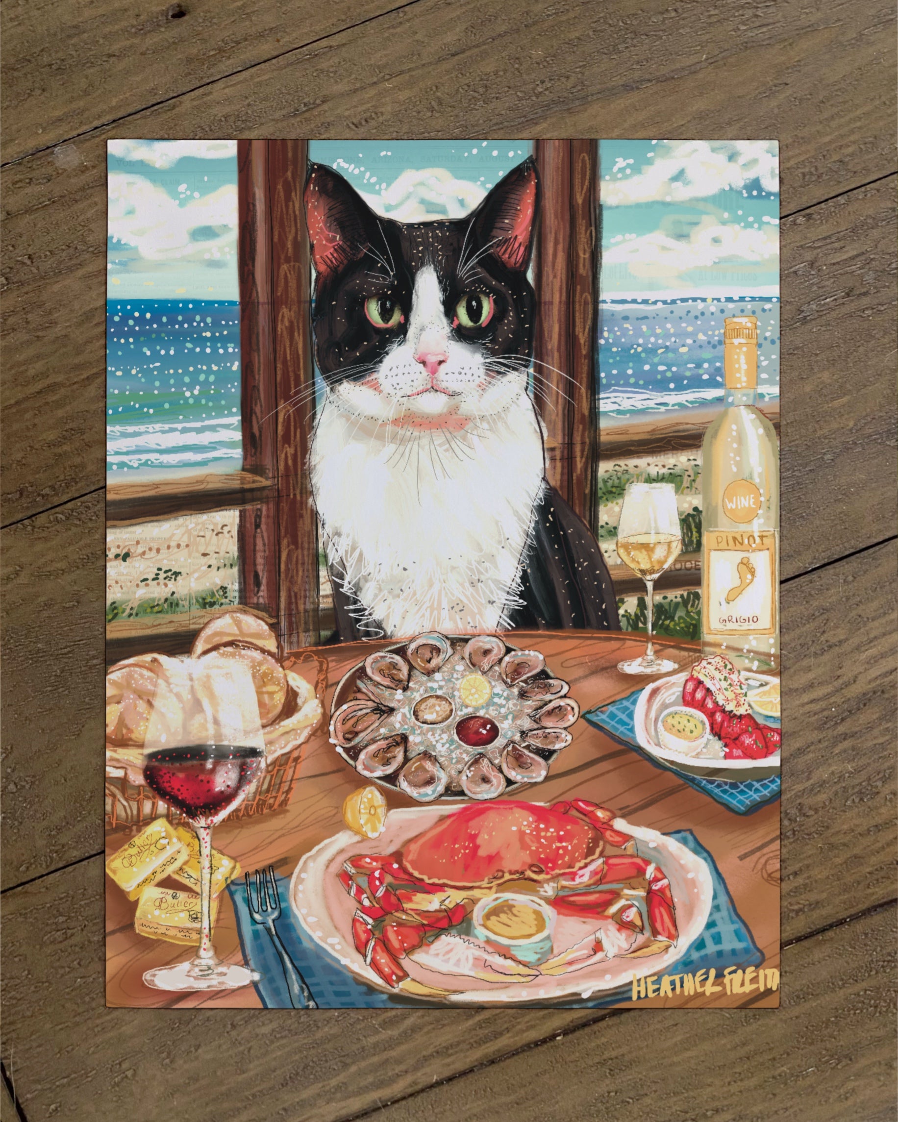 Build Your Own Fancy Feast Cat Art Print - Tuxedo