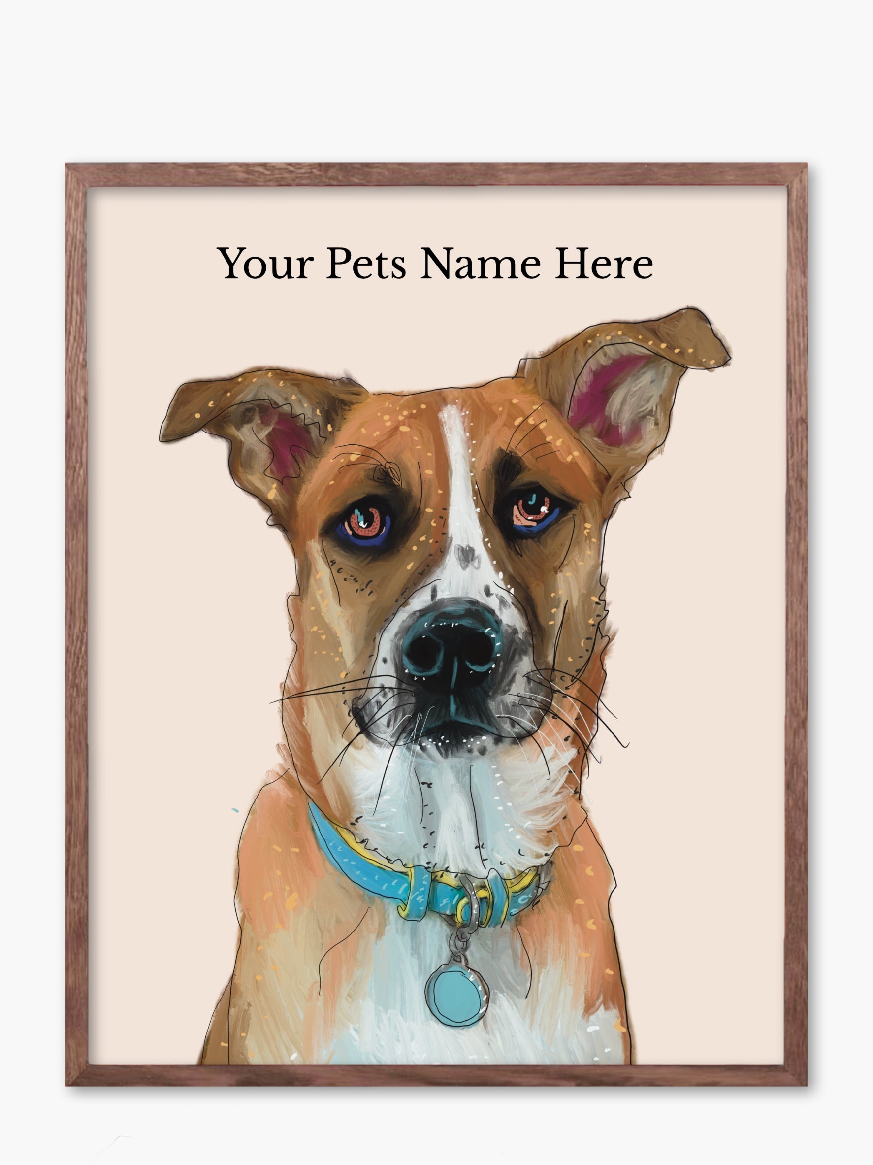 Custom Pet Portrait - Digitally Hand Painted Print