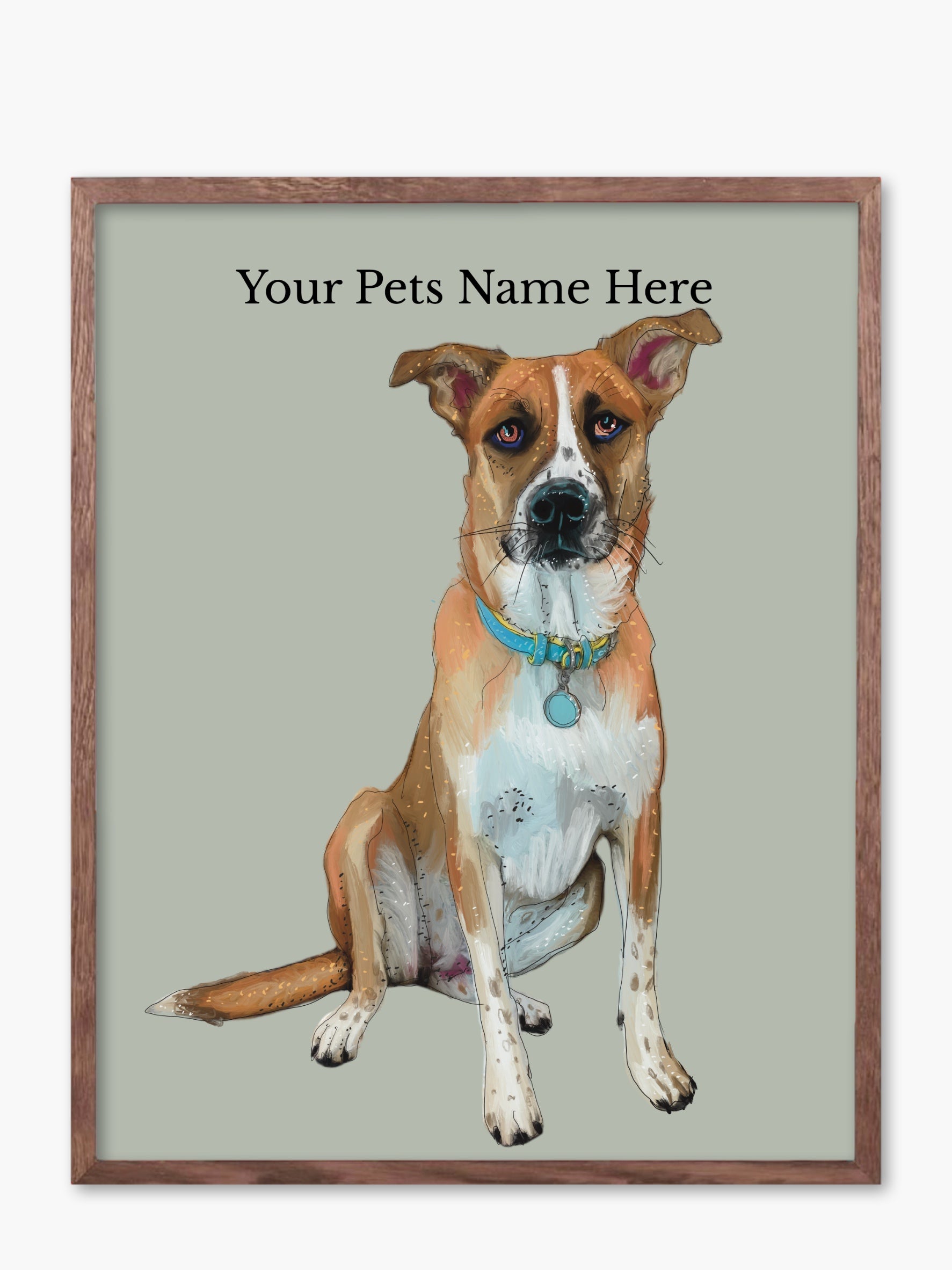 Custom Pet Portrait - Digitally Hand Painted Print