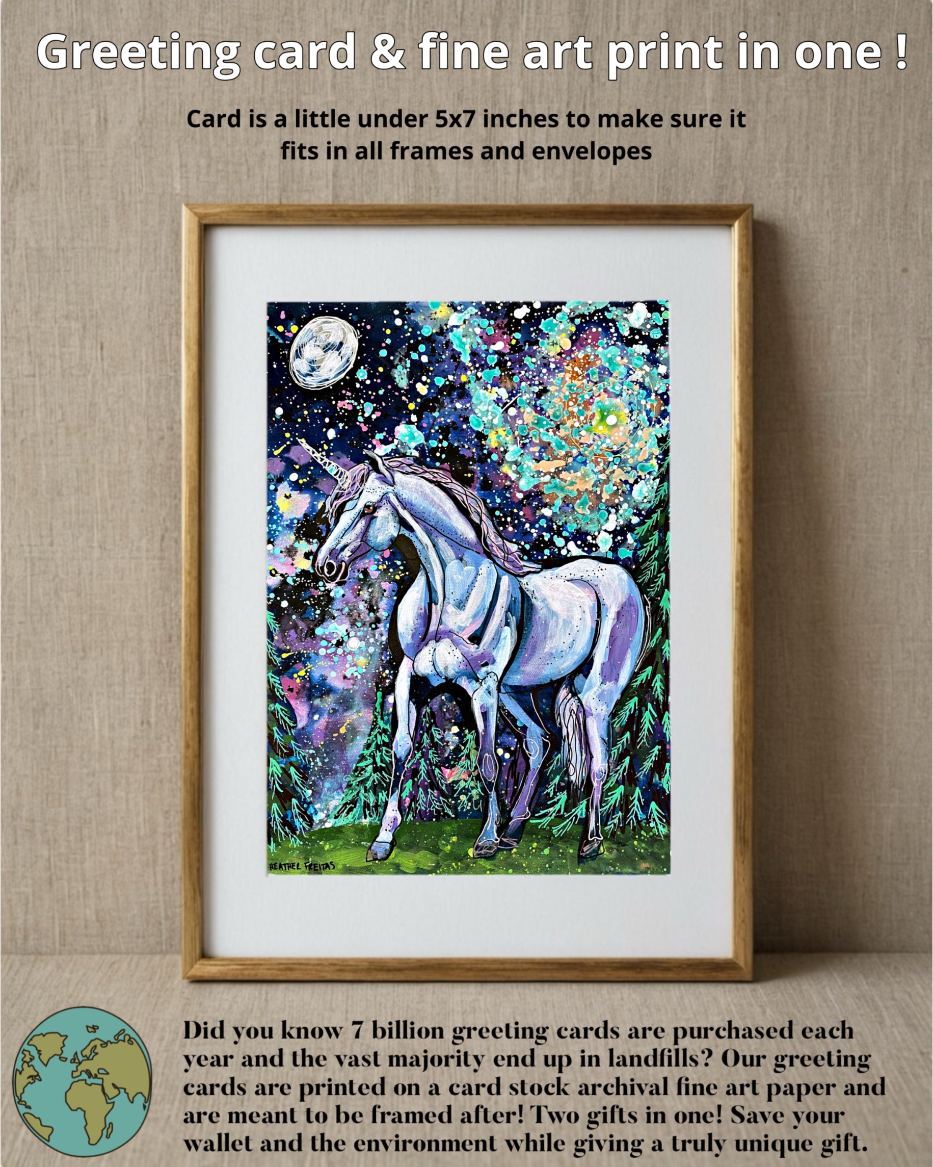 Sprial Galaxy Unicorn - Limited Edition Greeting Card / Fine Art Print