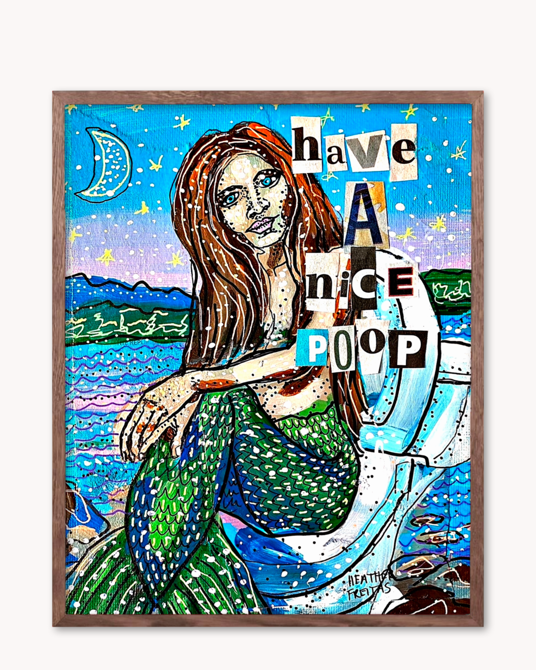 Have A Nice Poop Mermaid - Limited Edition Mini Print