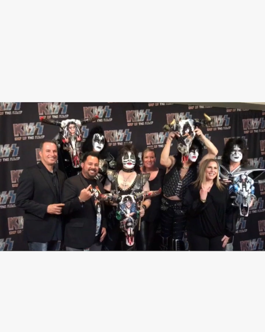 Gila River Arena X Heather Freitas For Kiss ( Hand Painted Cow Skulls )