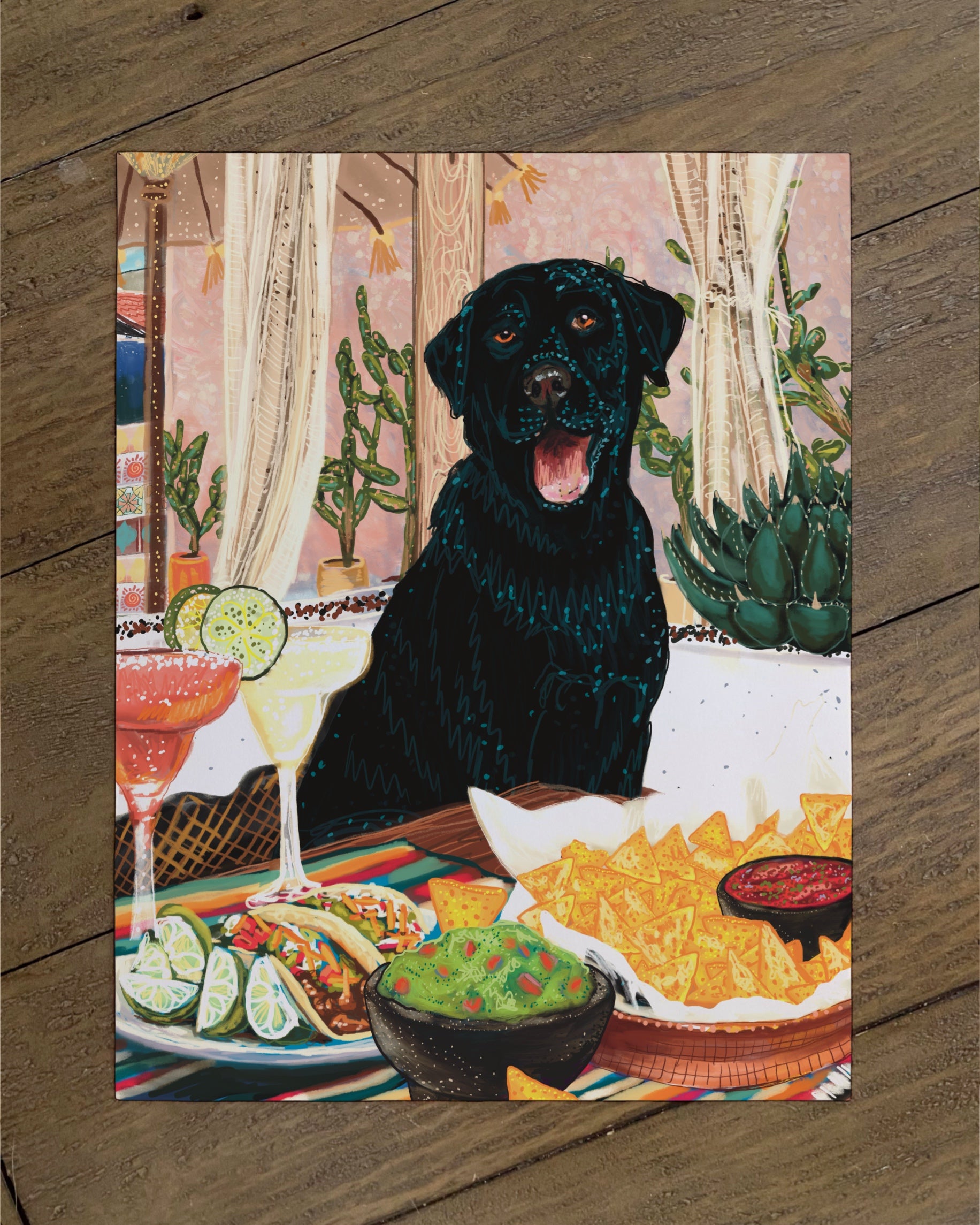 Build Your Own Dining Dog Art Print - Labrador