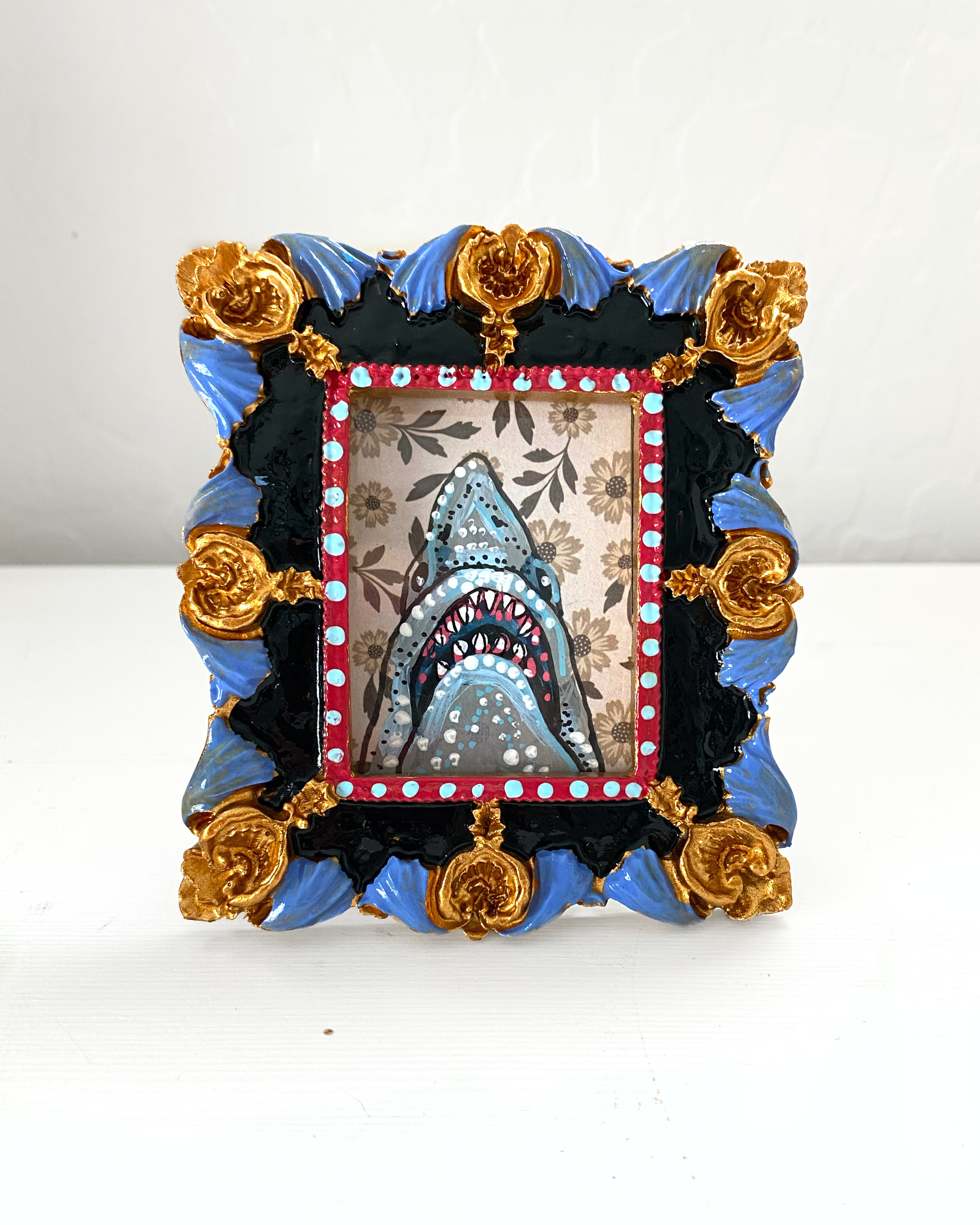 Floral Shark ( Mini Original Painting )