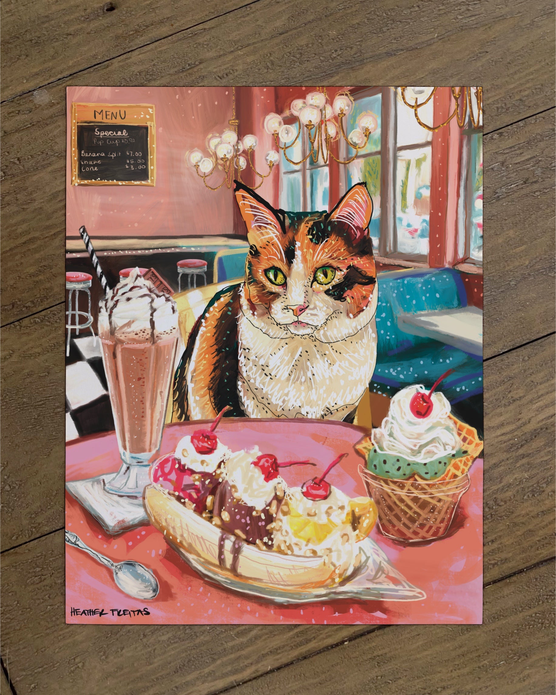 Build Your Own Fancy Feast Cat Art Print - Calico