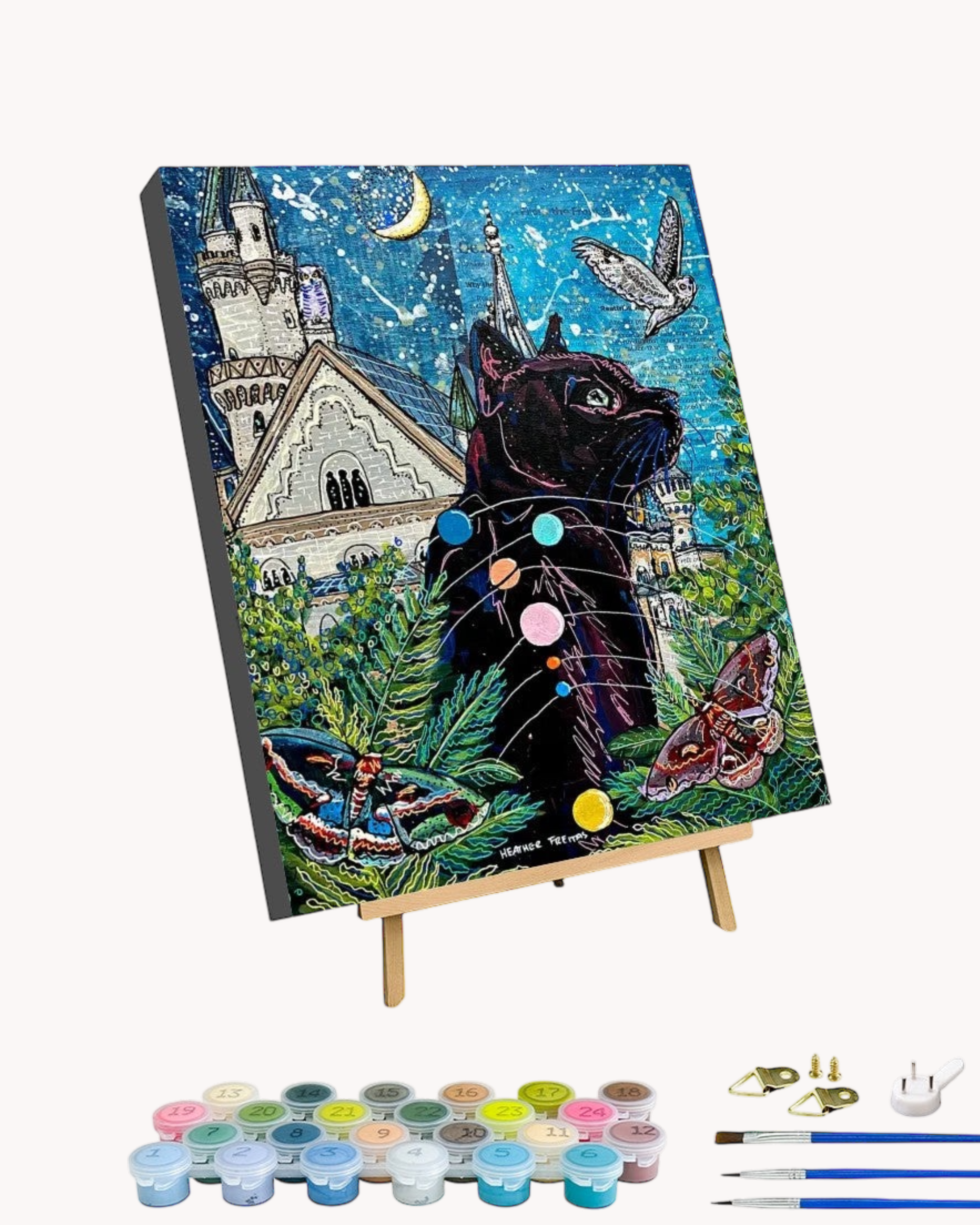 Black Cat - Paint by Numbers Kit for Adults with Stand