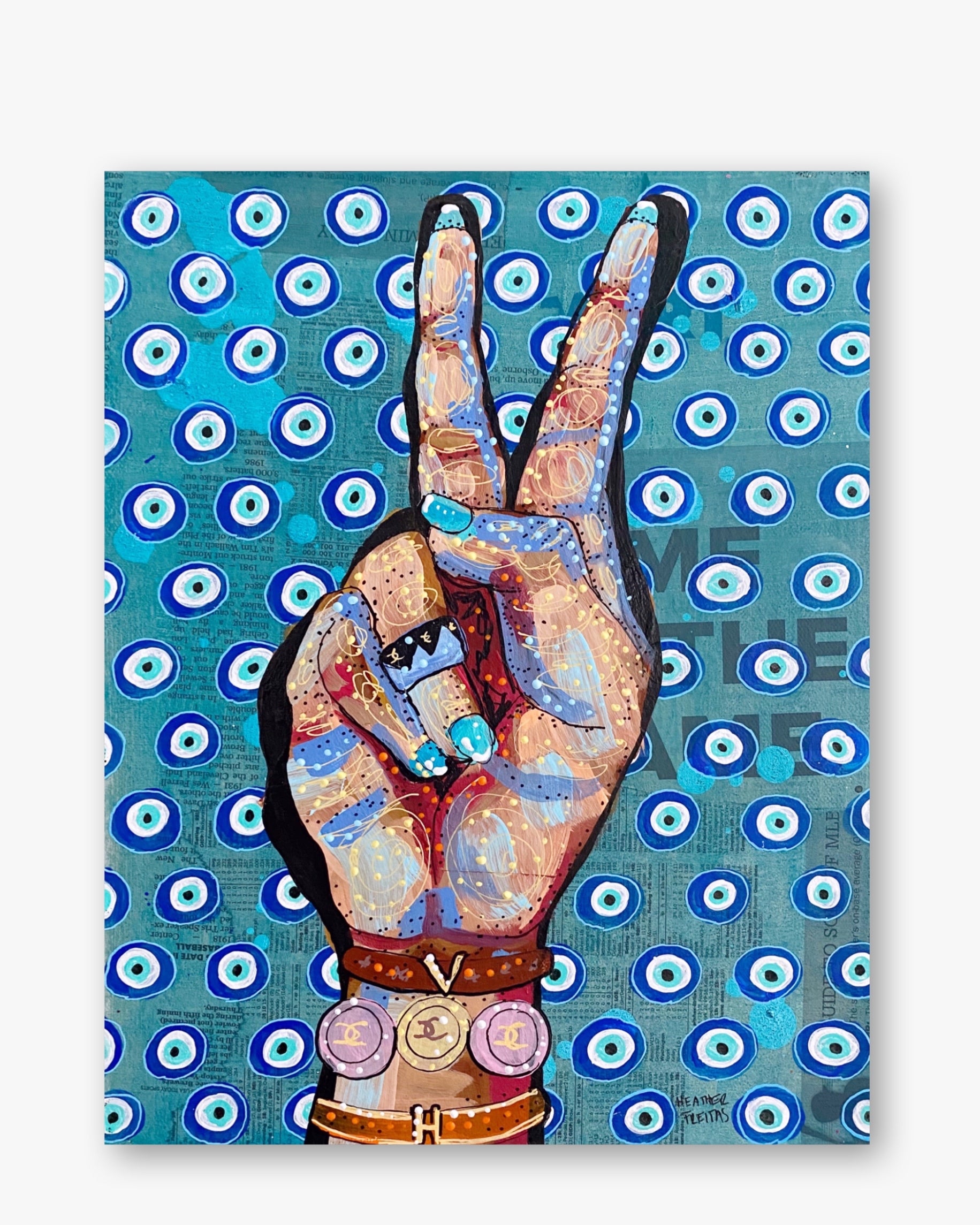 Peace, Love, Fashion & Evil Eyes ( Original Painting )