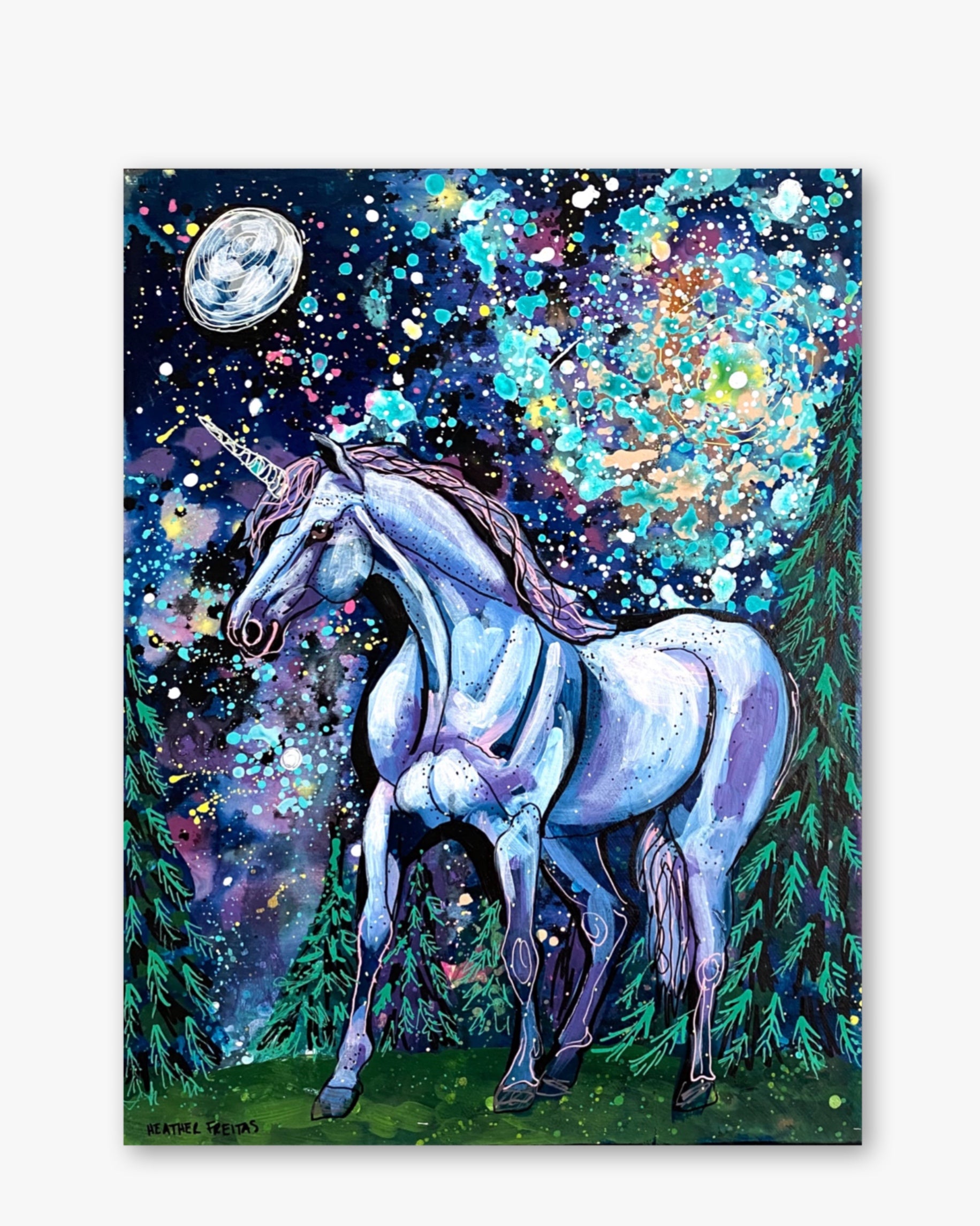 Spiral Galaxy Unicorn ( Original Painting )