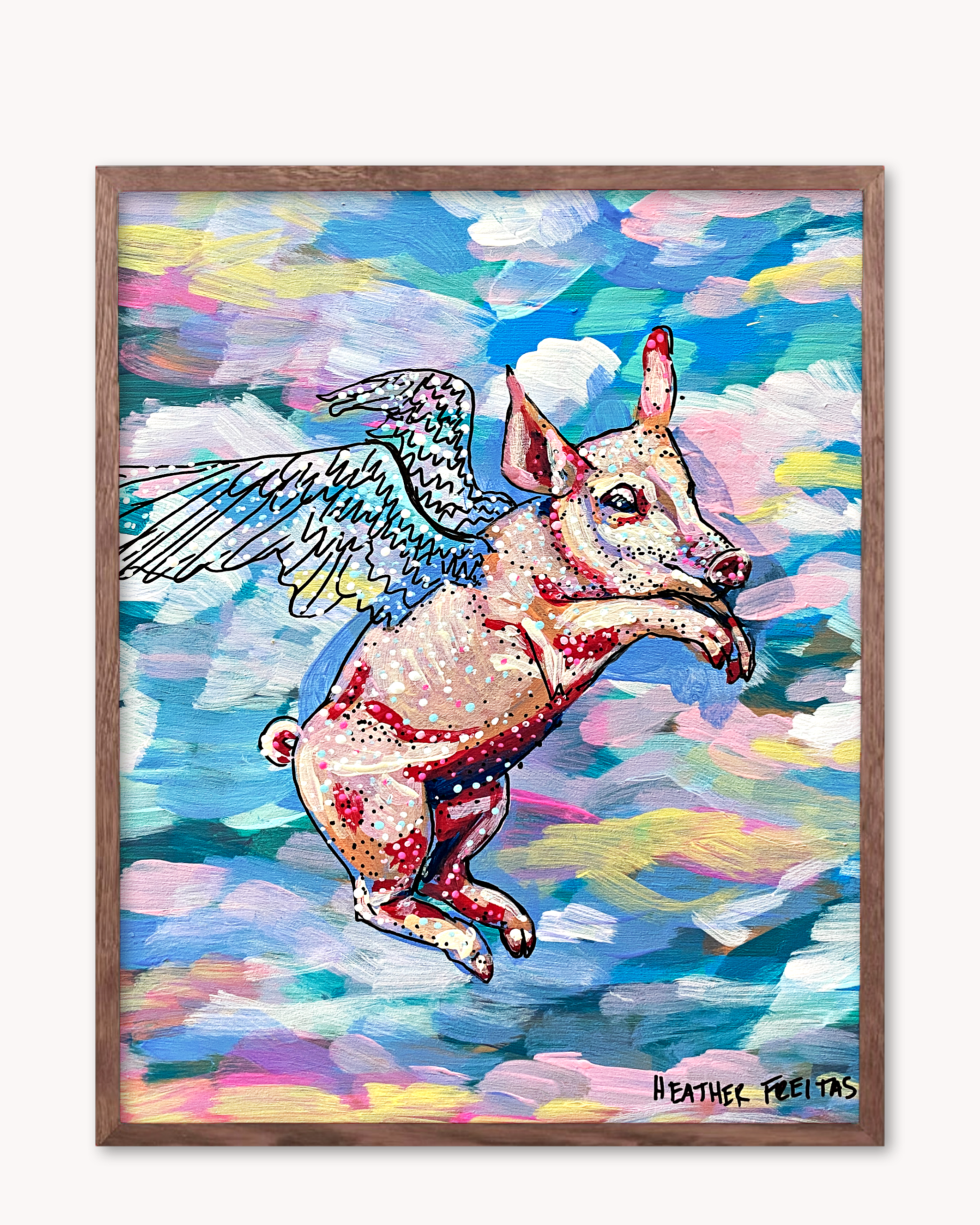 Pastel Flying Pig - Limited Edition Signed Paper Print