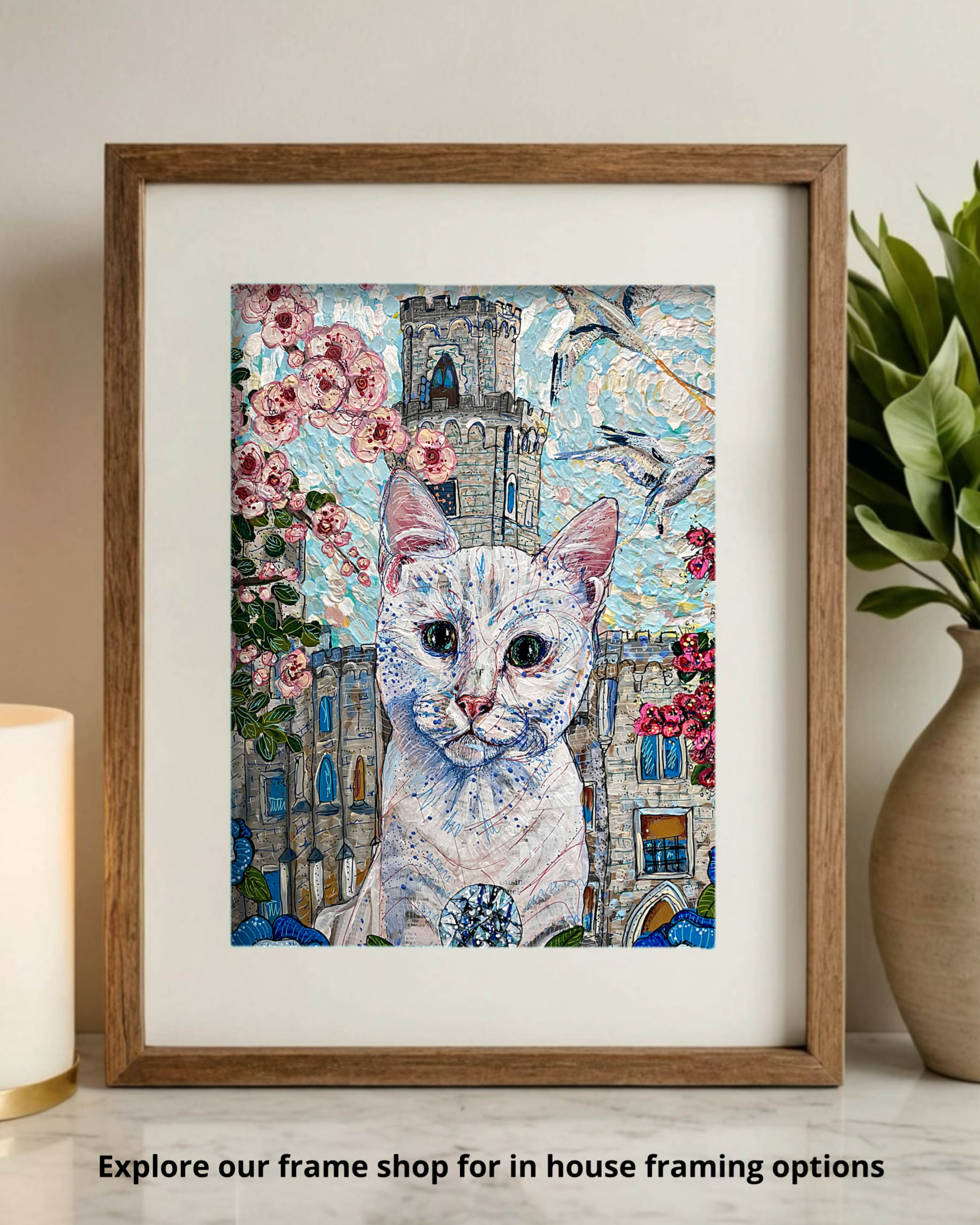 Blossom Castle Cat - Limited Edition Print