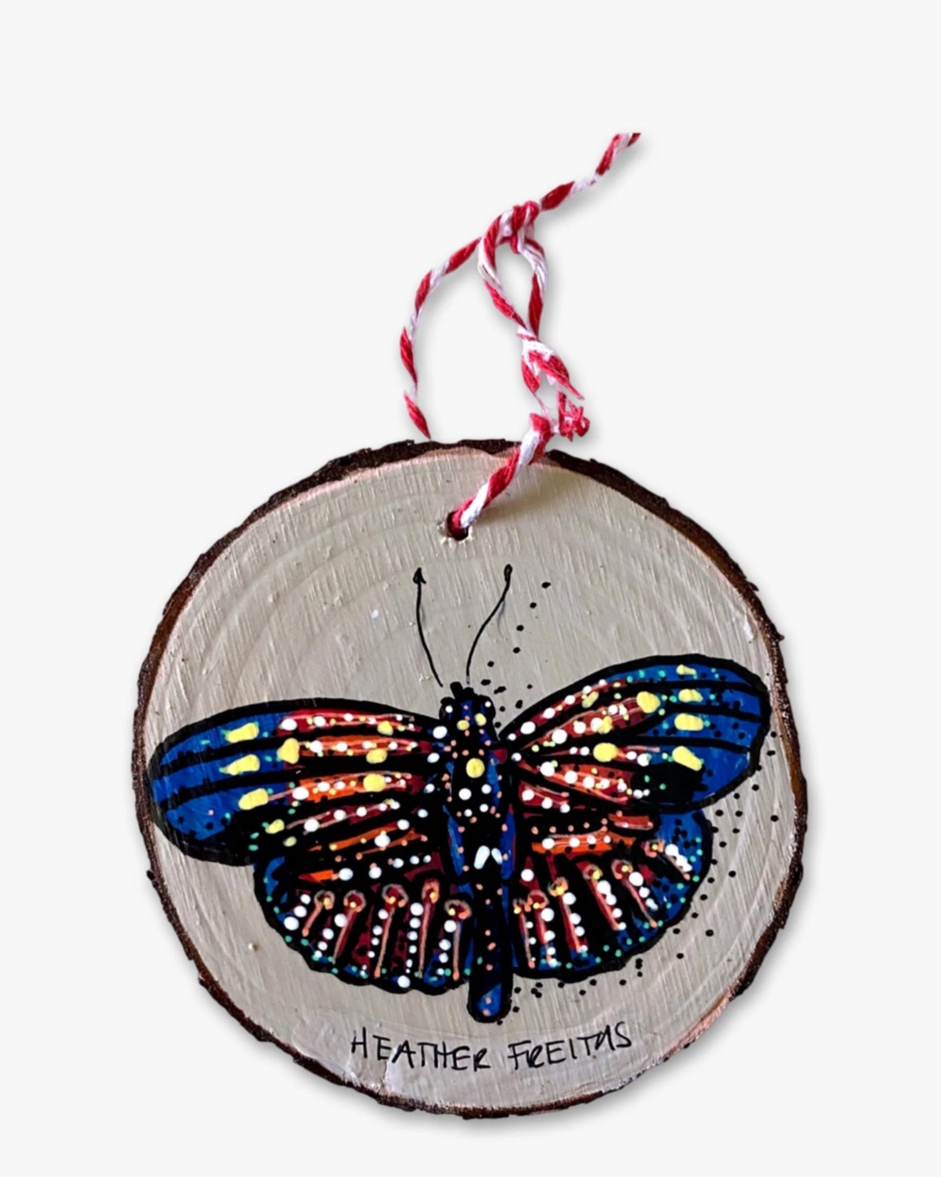 Desert Sand & Sunset Butterfly - Hand Painted Ornament