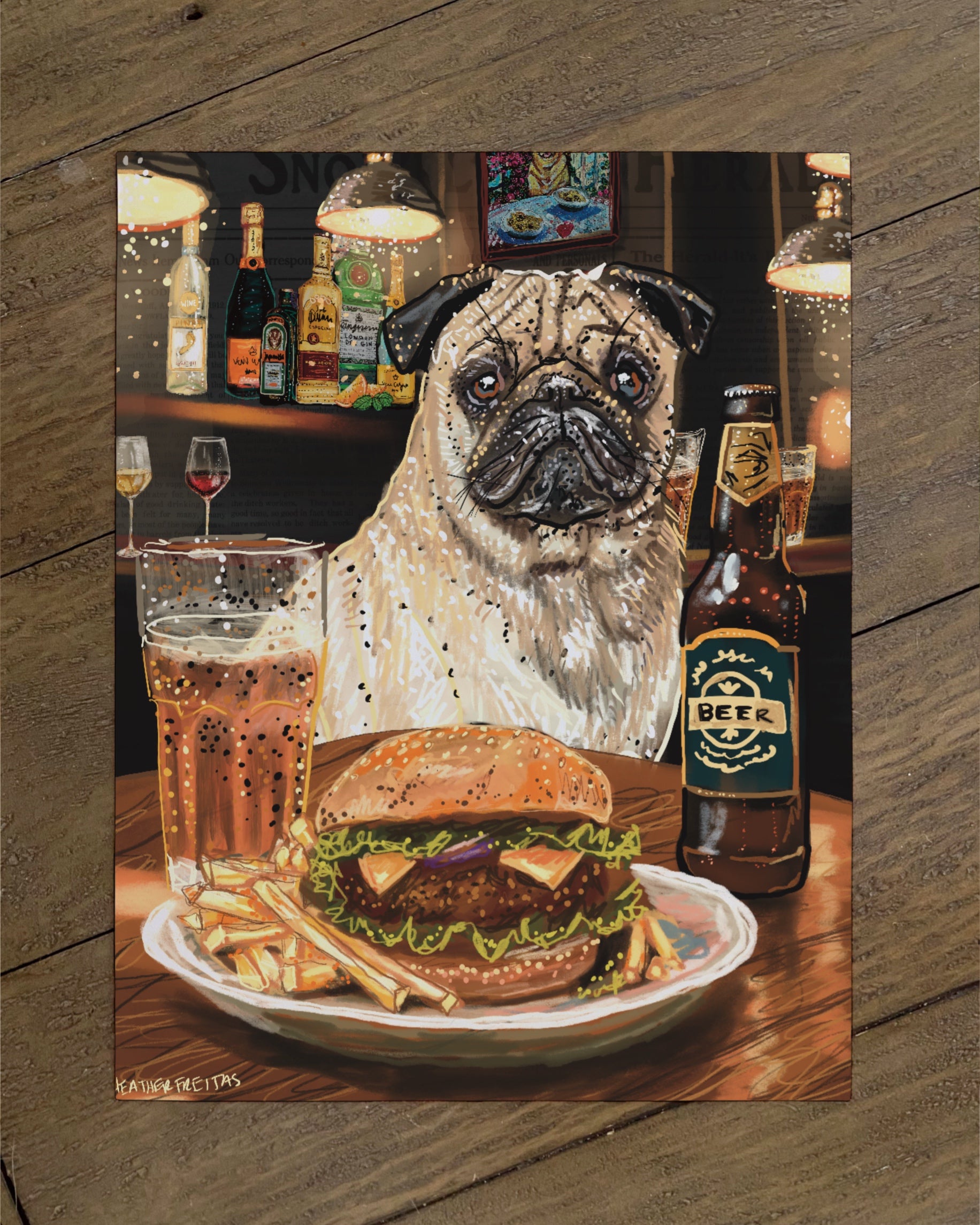 Build Your Own Ding Dog Art Print - Pug