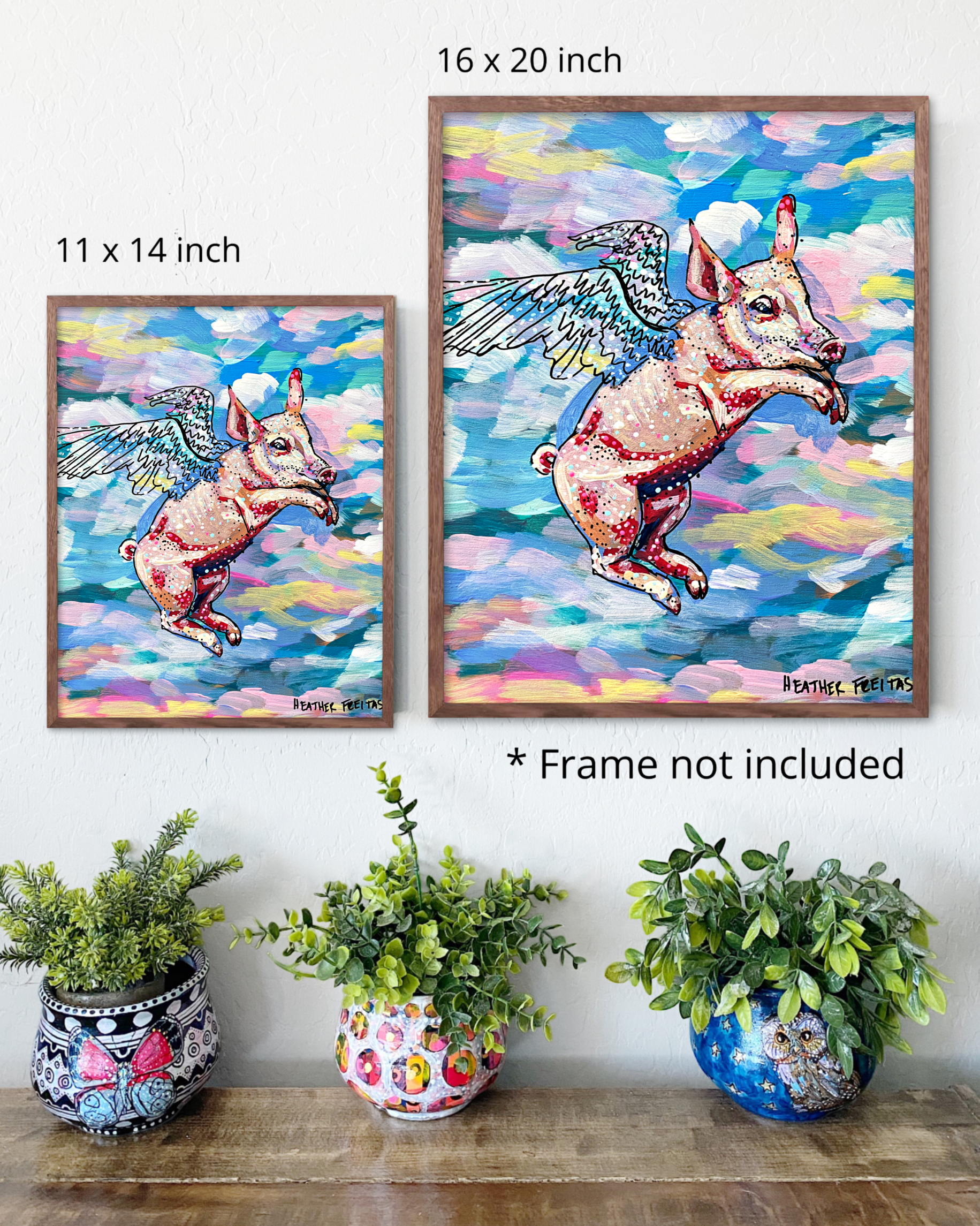 Pastel Flying Pig - Limited Edition Signed Paper Print