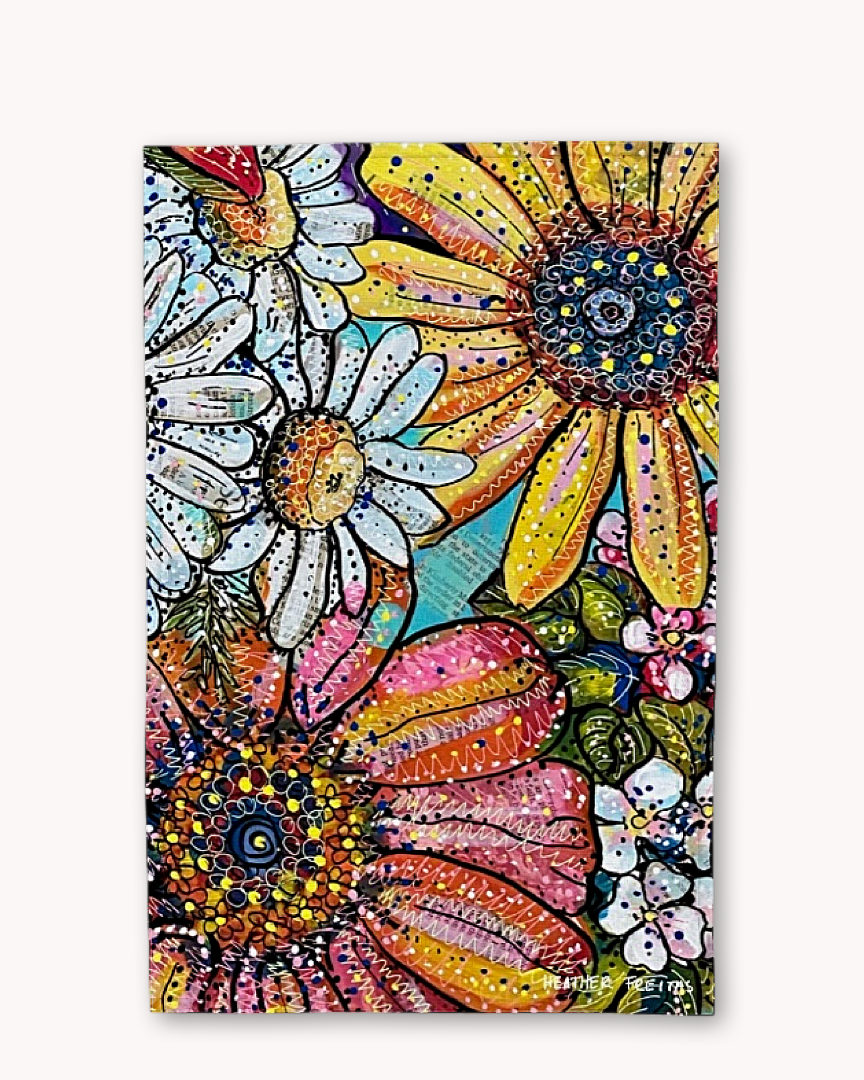 Flower Power Tea Towel