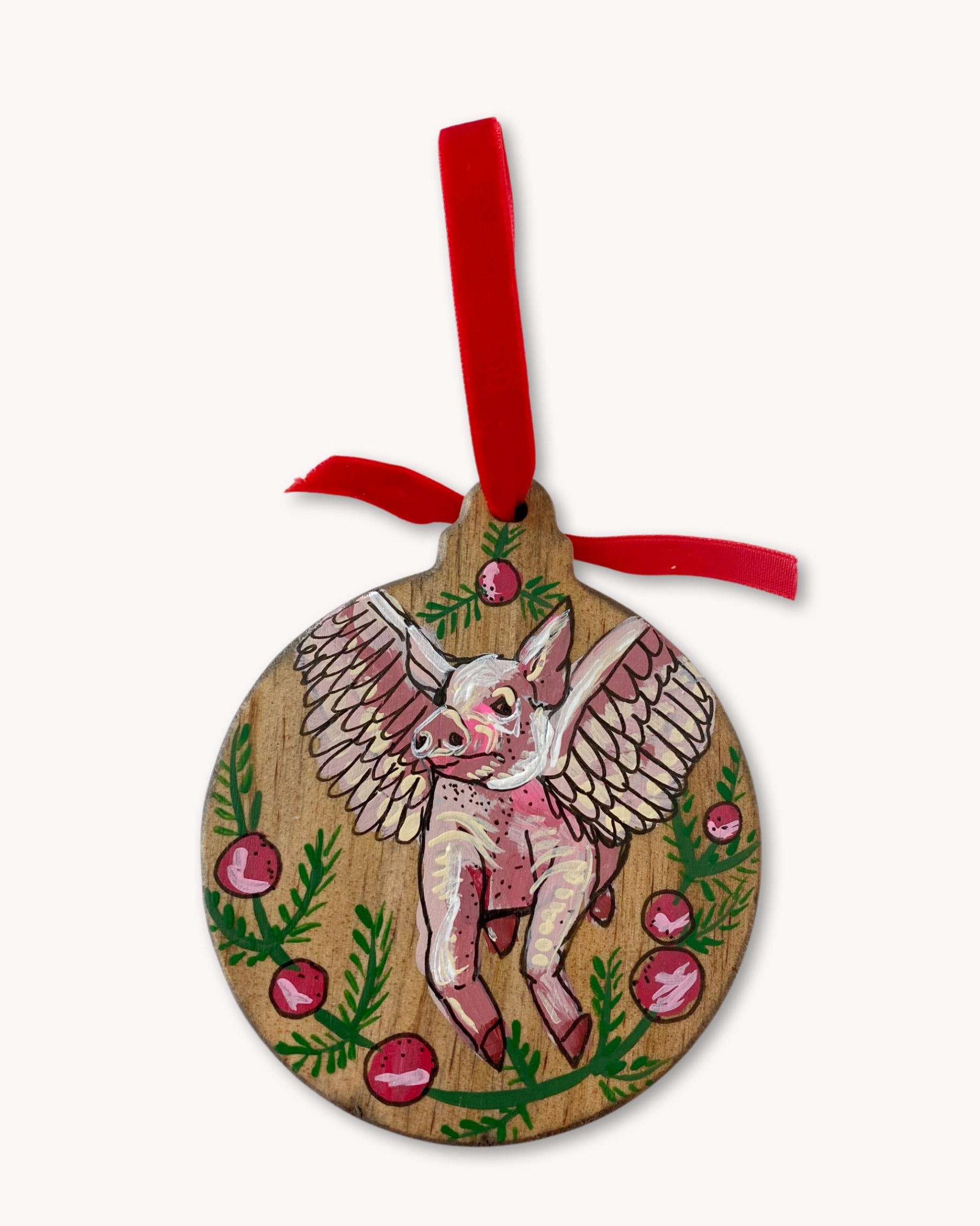 When Pigs Fly Hand Painted Ornament