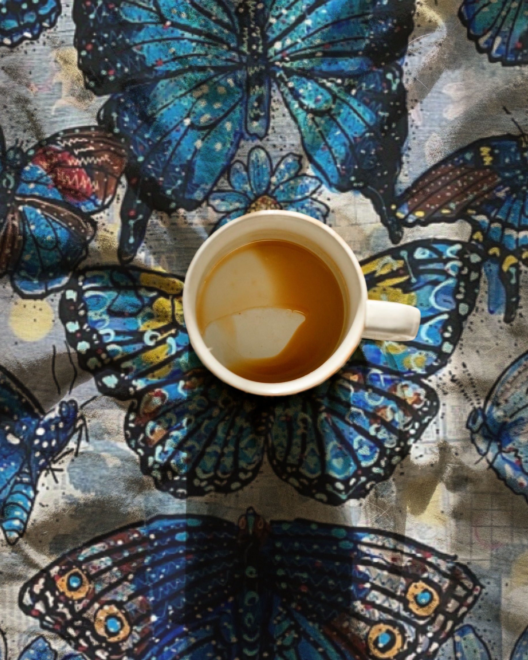 Butterfly Blue Tea Towel