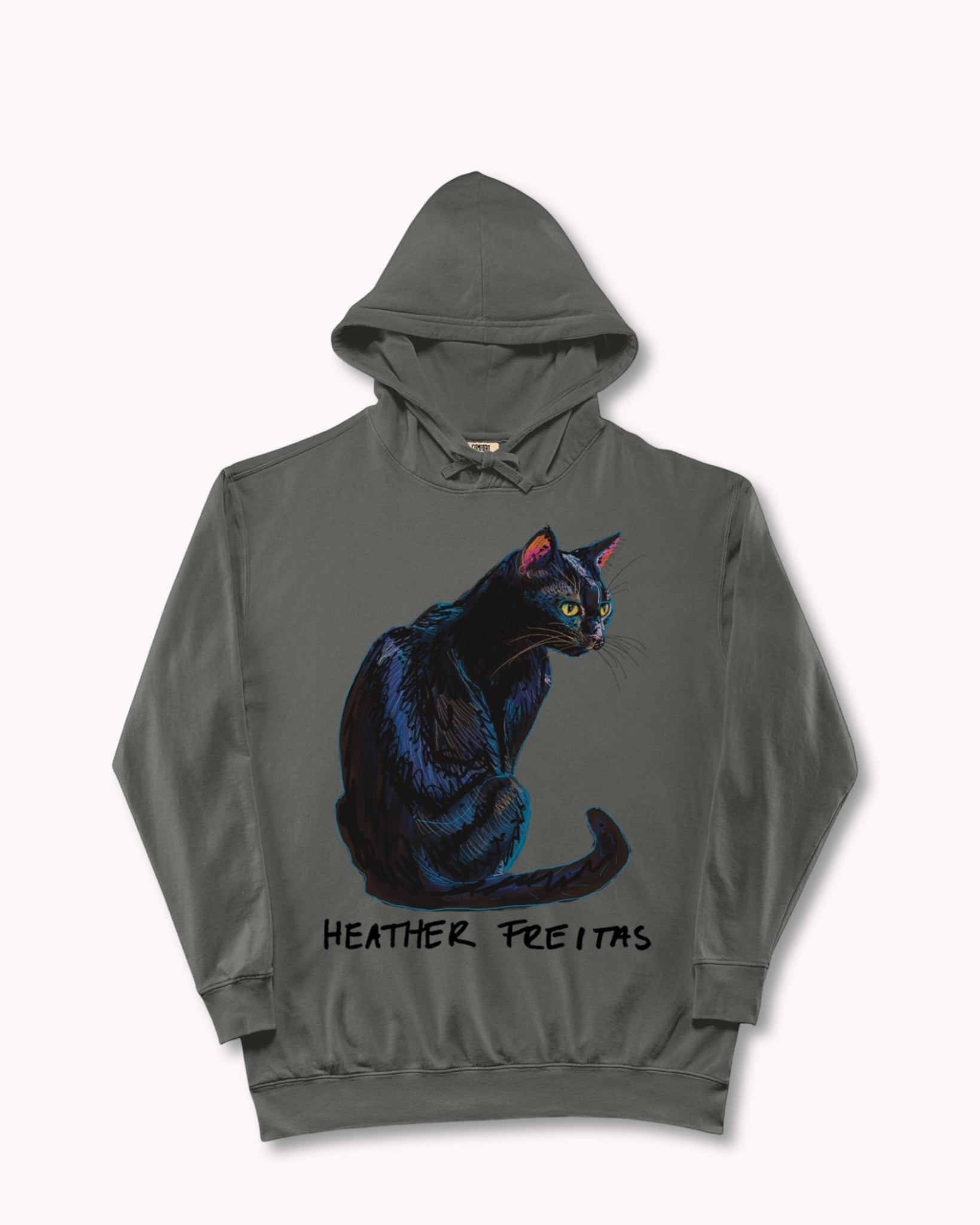 Black Cat Lightweight Hooded Sweatshirt