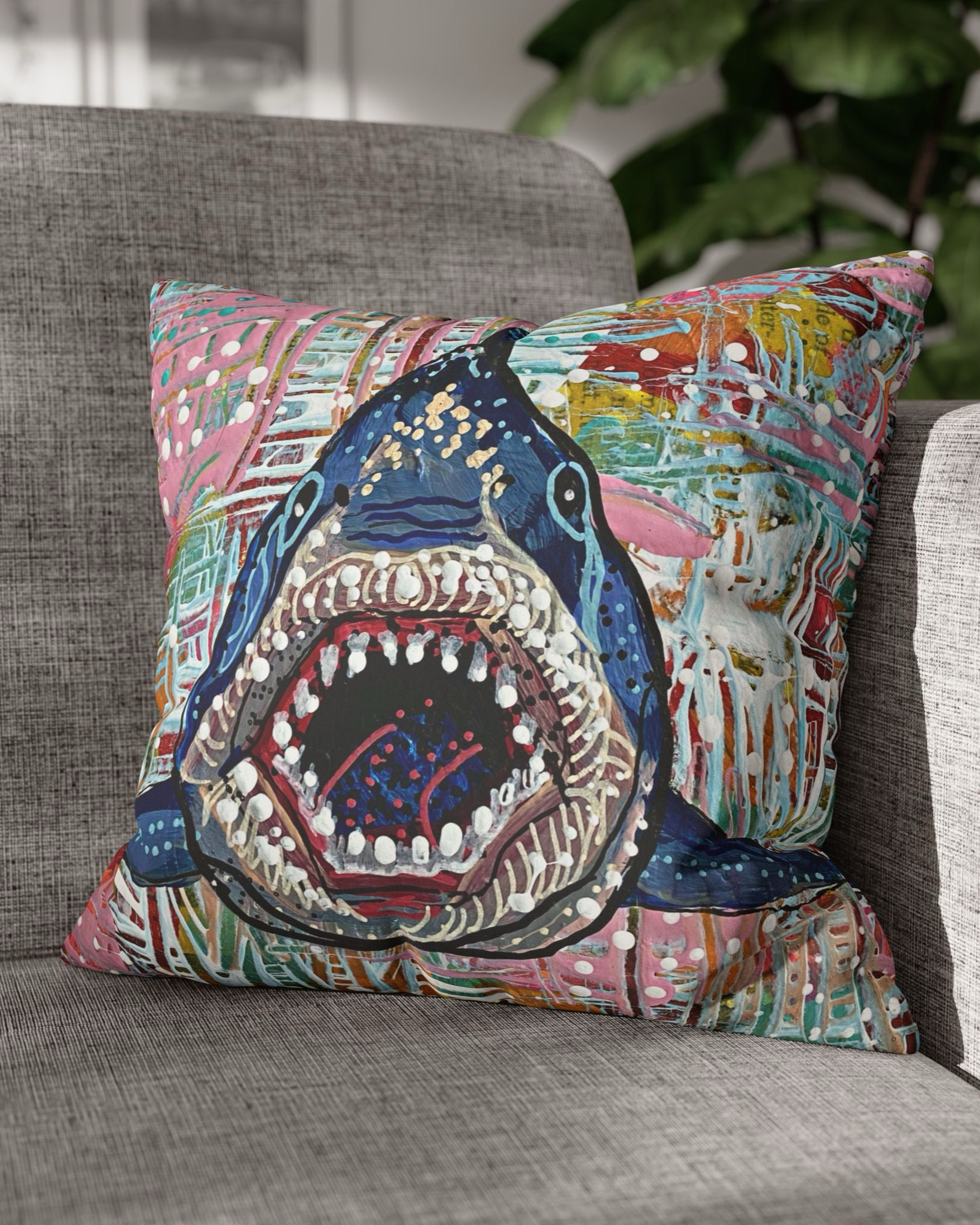 Great White Shark Faux Suede Pillowcase