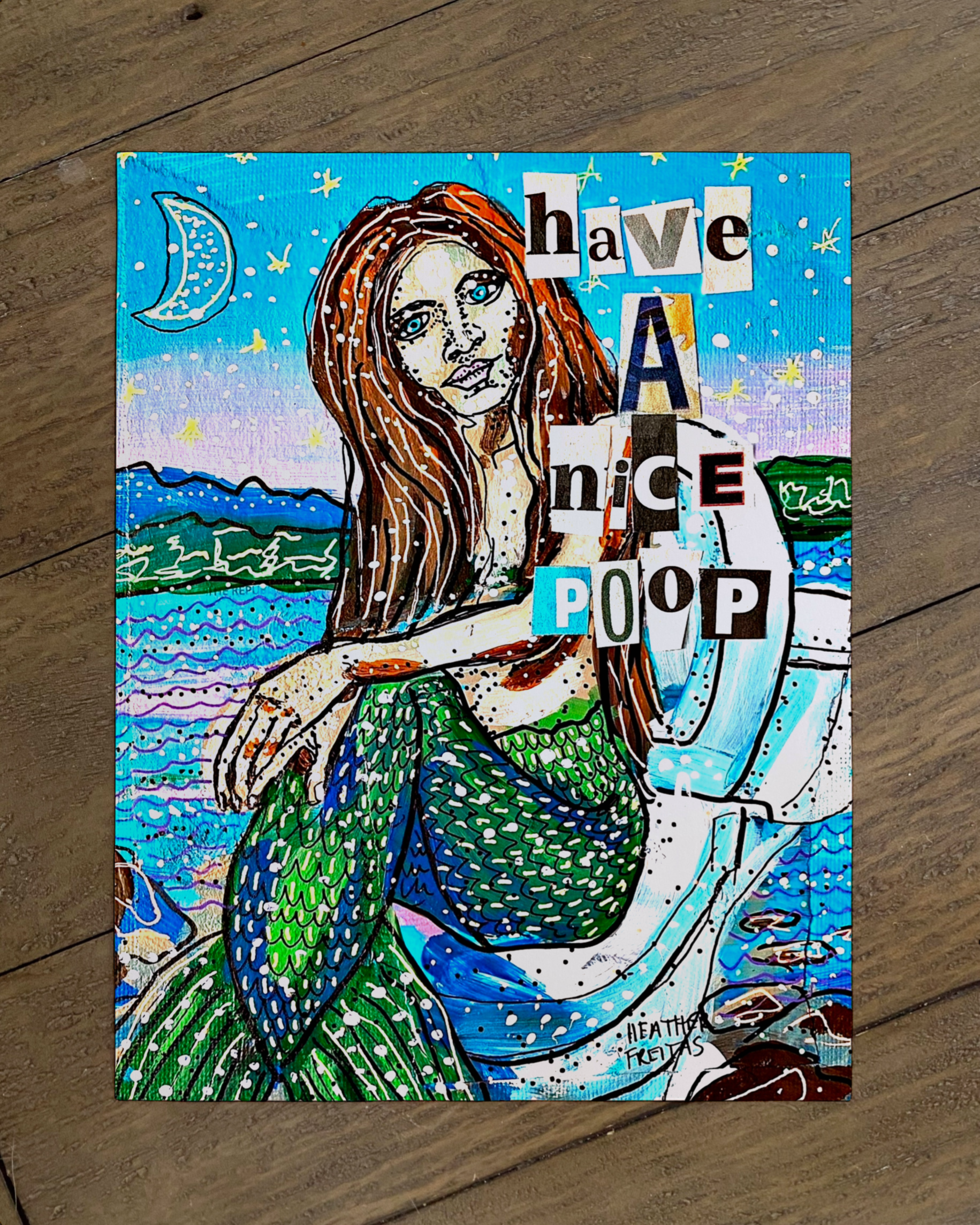 Have A Nice Poop Mermaid - Limited Edition Mini Print