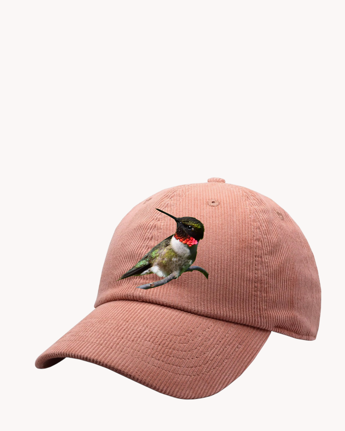 Ruby Throated Hummingbird Beaded Hat ( Custom Order )