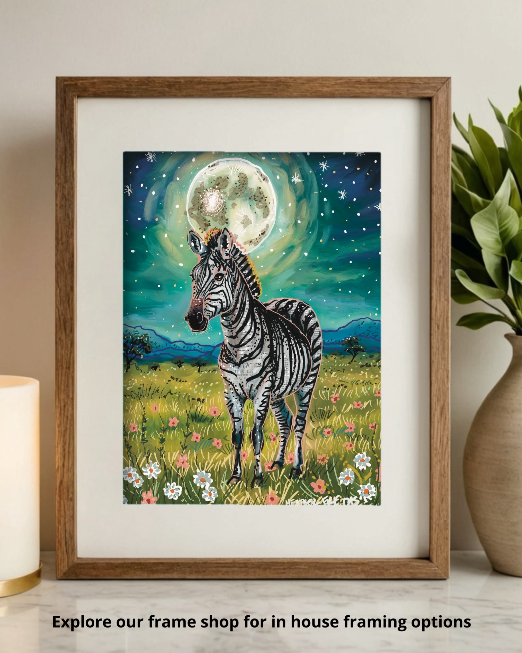 Floral Zebra - Limited Edition Print