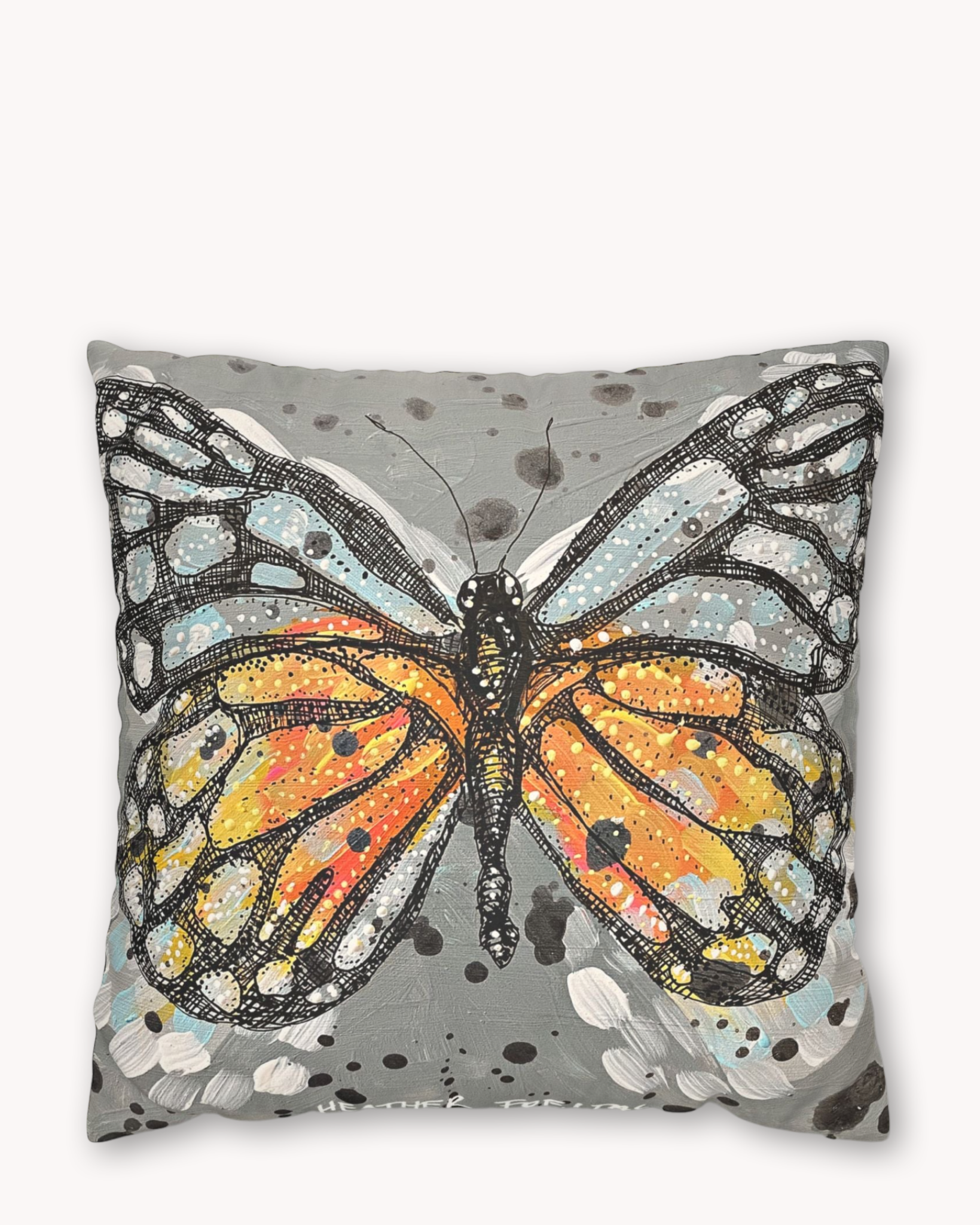 Diamond Monarch Faux Suede Pillow