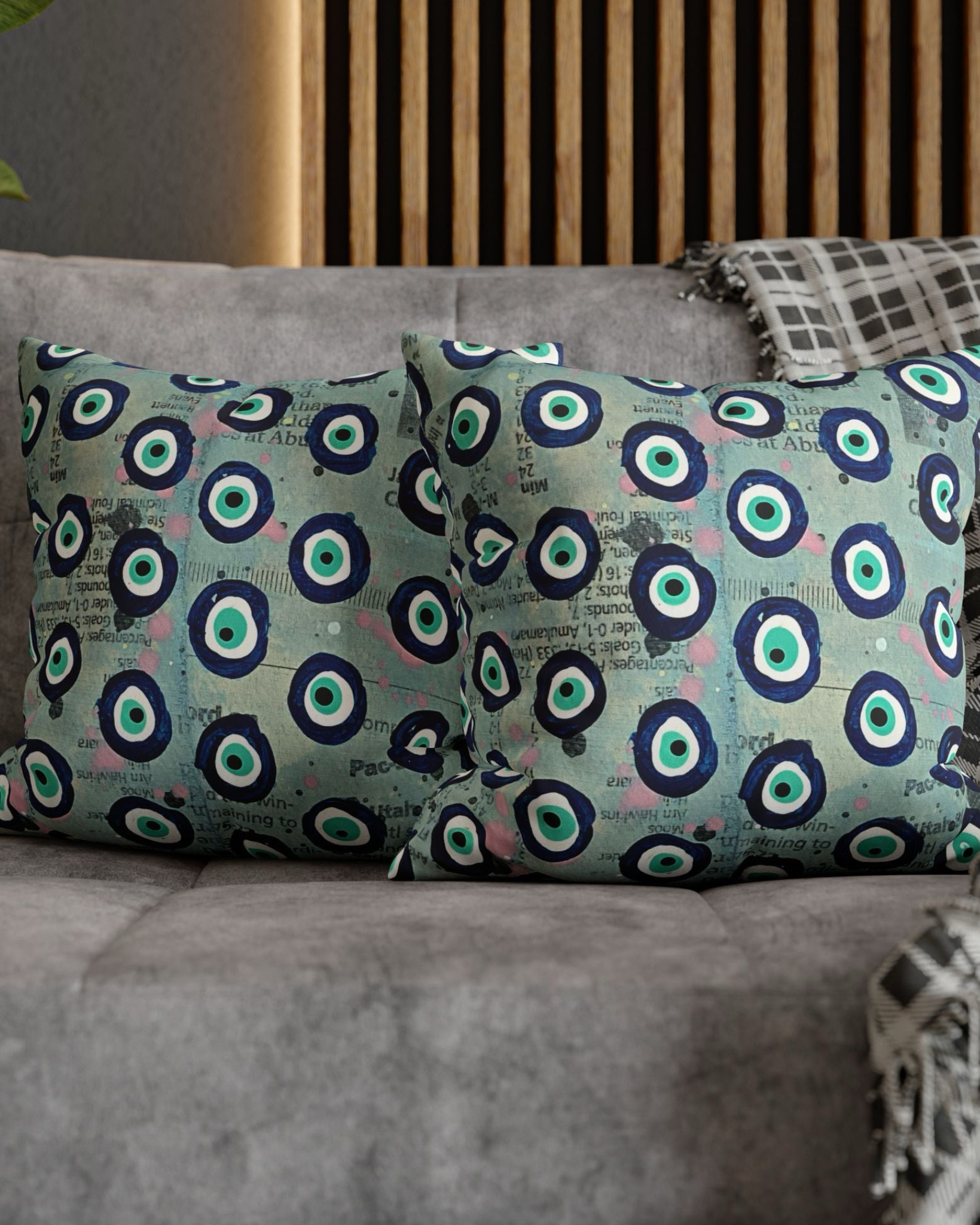 Evil Eye Blues Faux Suede Pillowcase