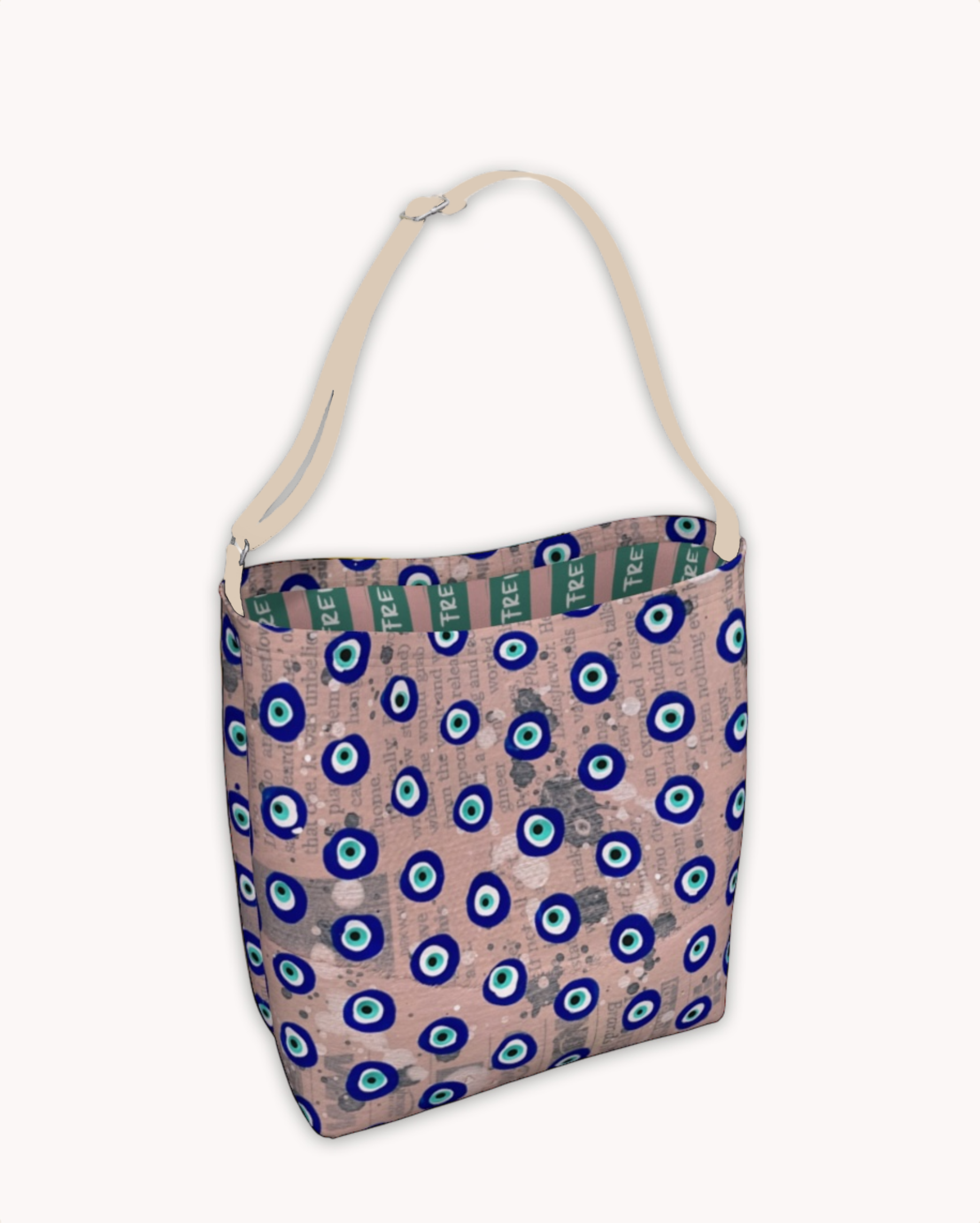 Dusty Pink Evil Eye Tote