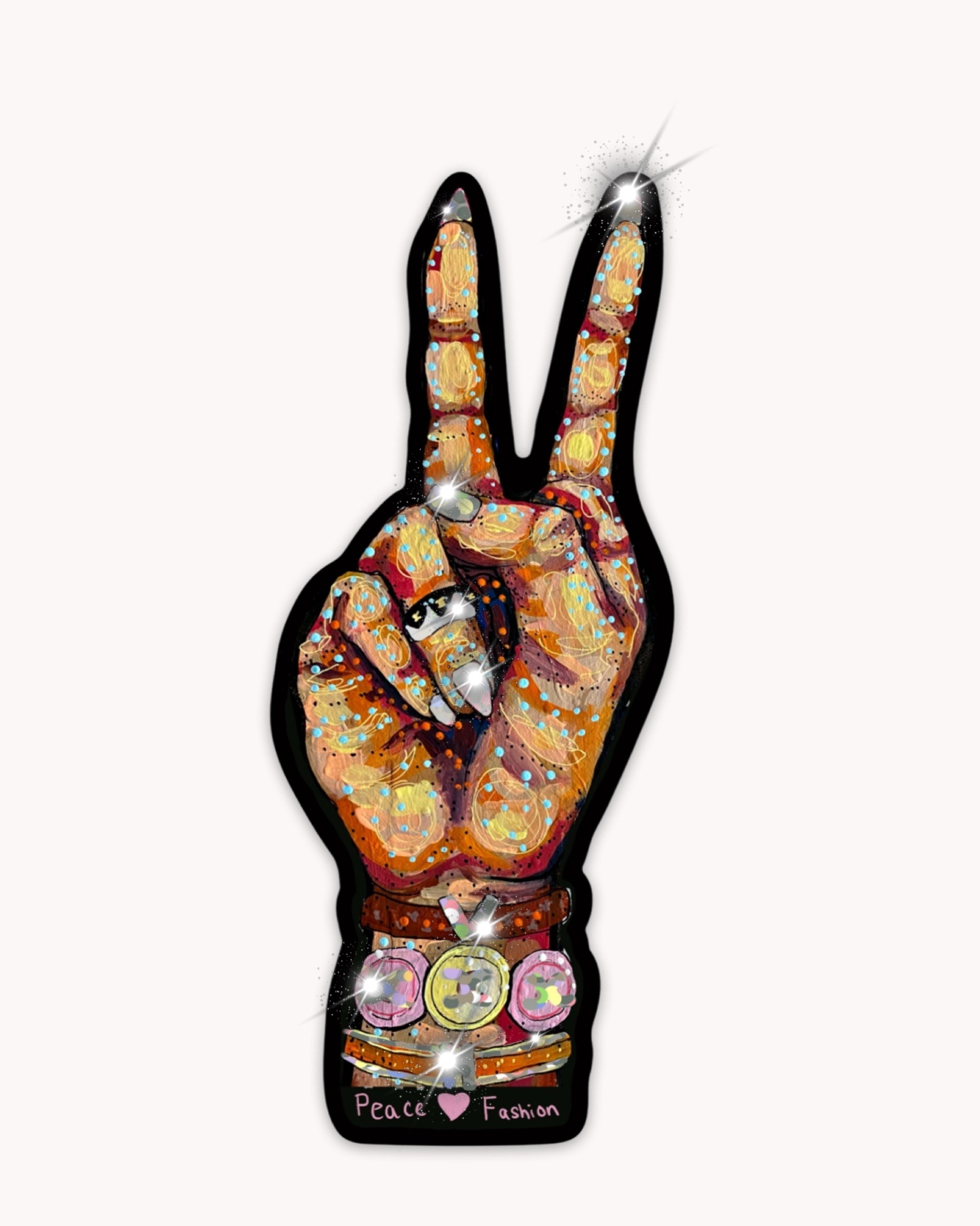 Peace, Love & Fashion Sticker ( Glitter )