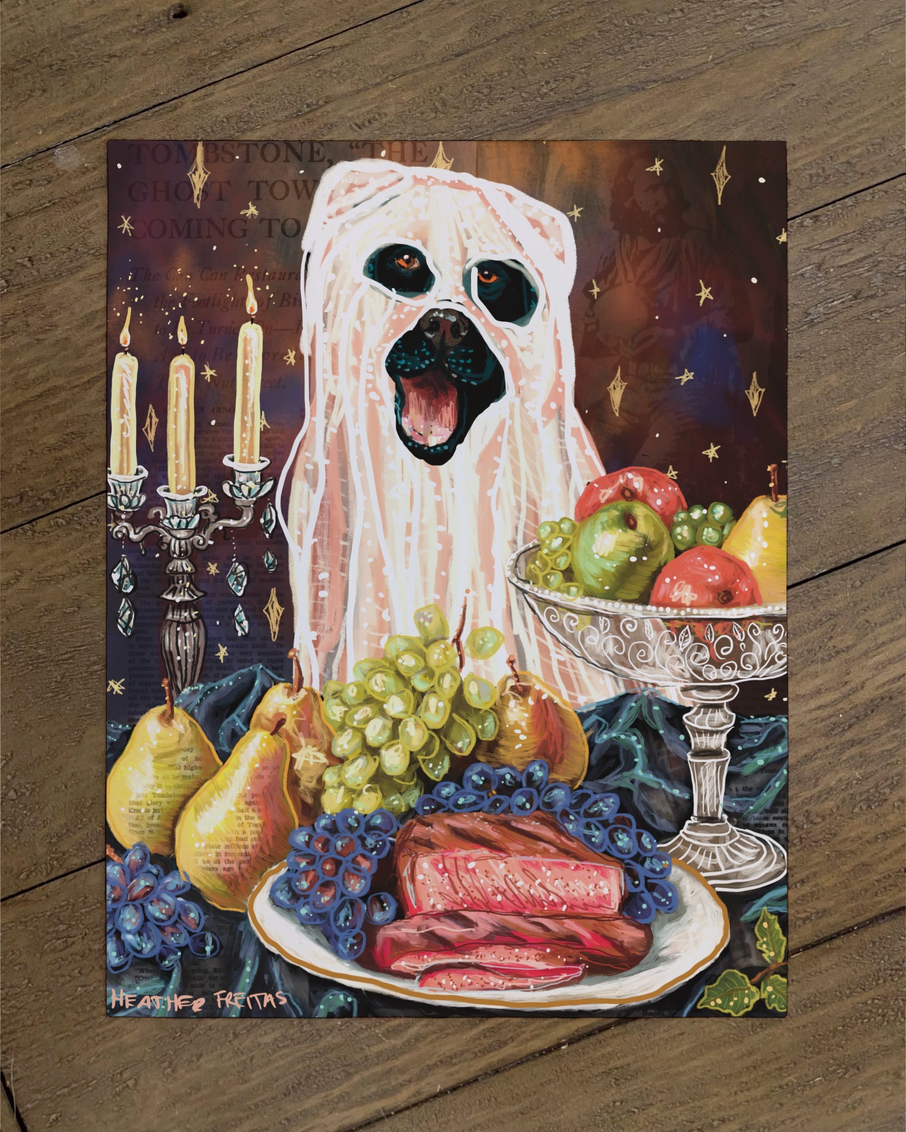 Build Your Own Dining Dog Art Print - Labrador