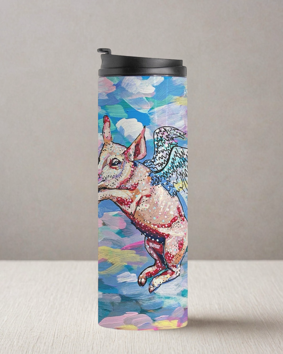 Pastel Flying Pig Thermal Tumbler 16 oz.