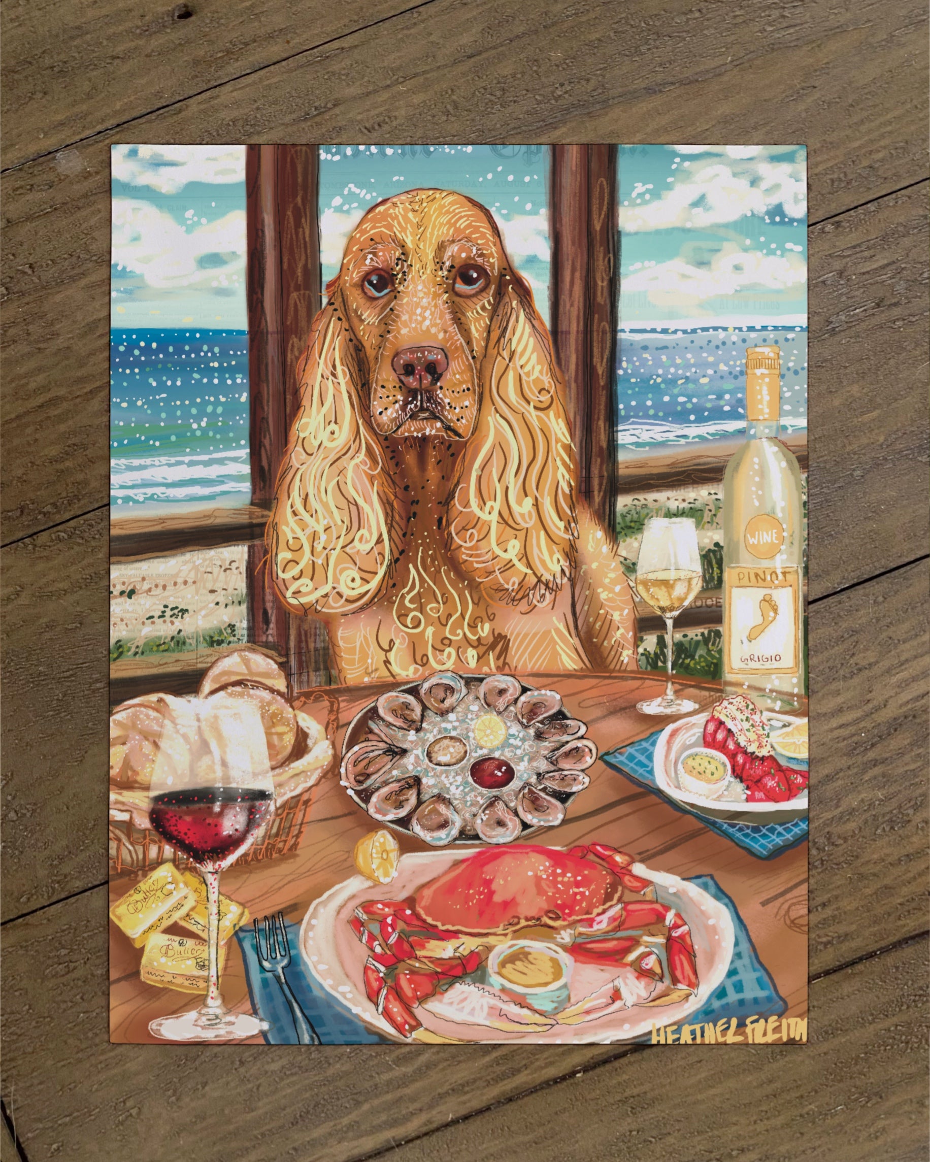 Build Your Own Dining Dog Art Print - Cocker Spaniel