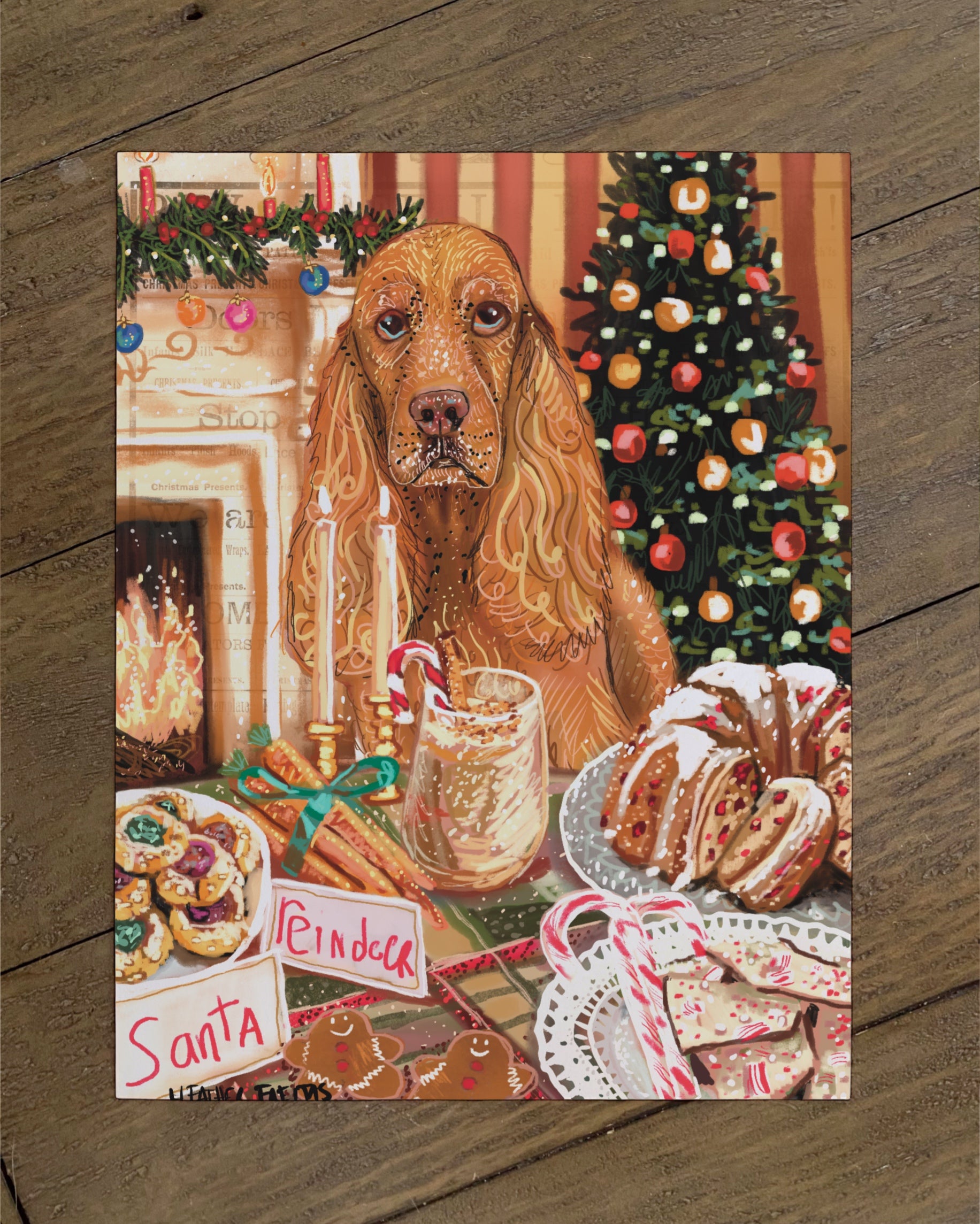 Build Your Own Dining Dog Art Print - Cocker Spaniel