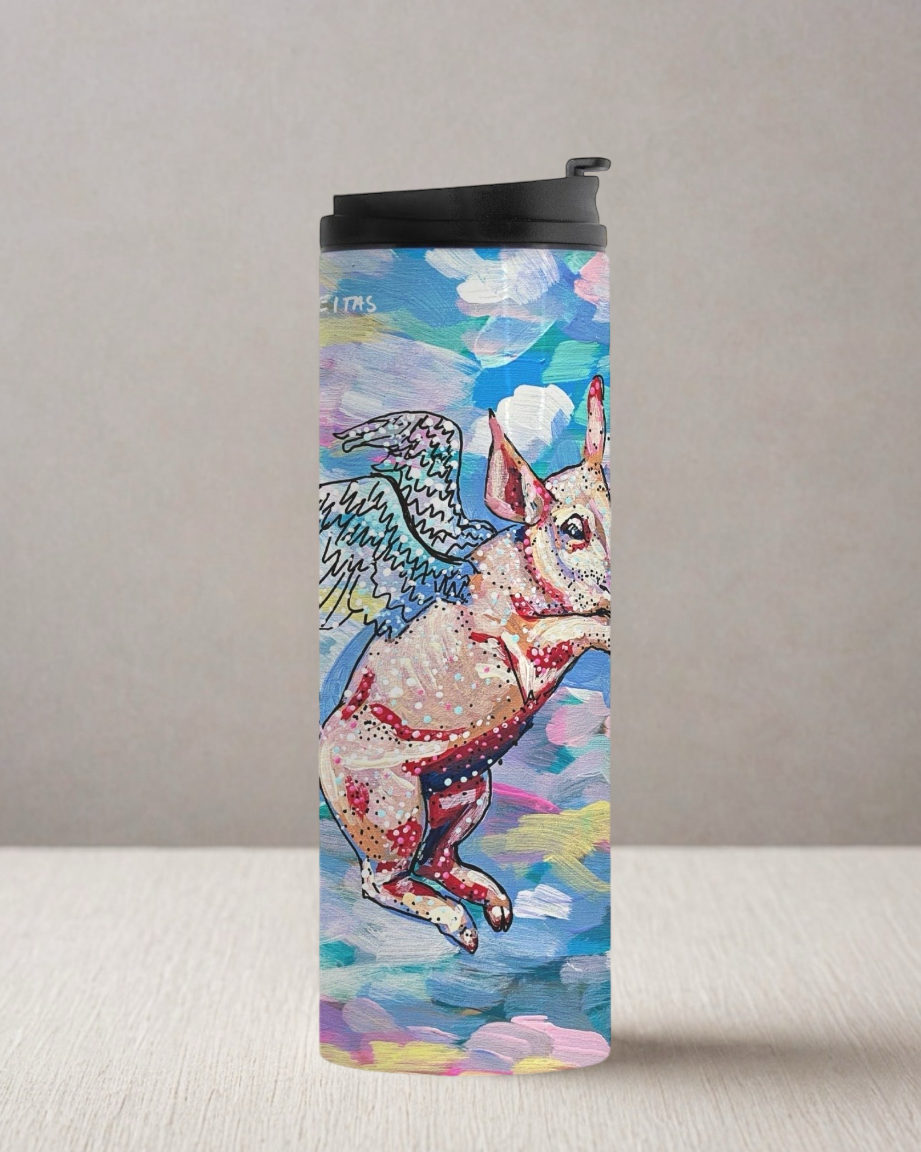 Pastel Flying Pig Thermal Tumbler 16 oz.