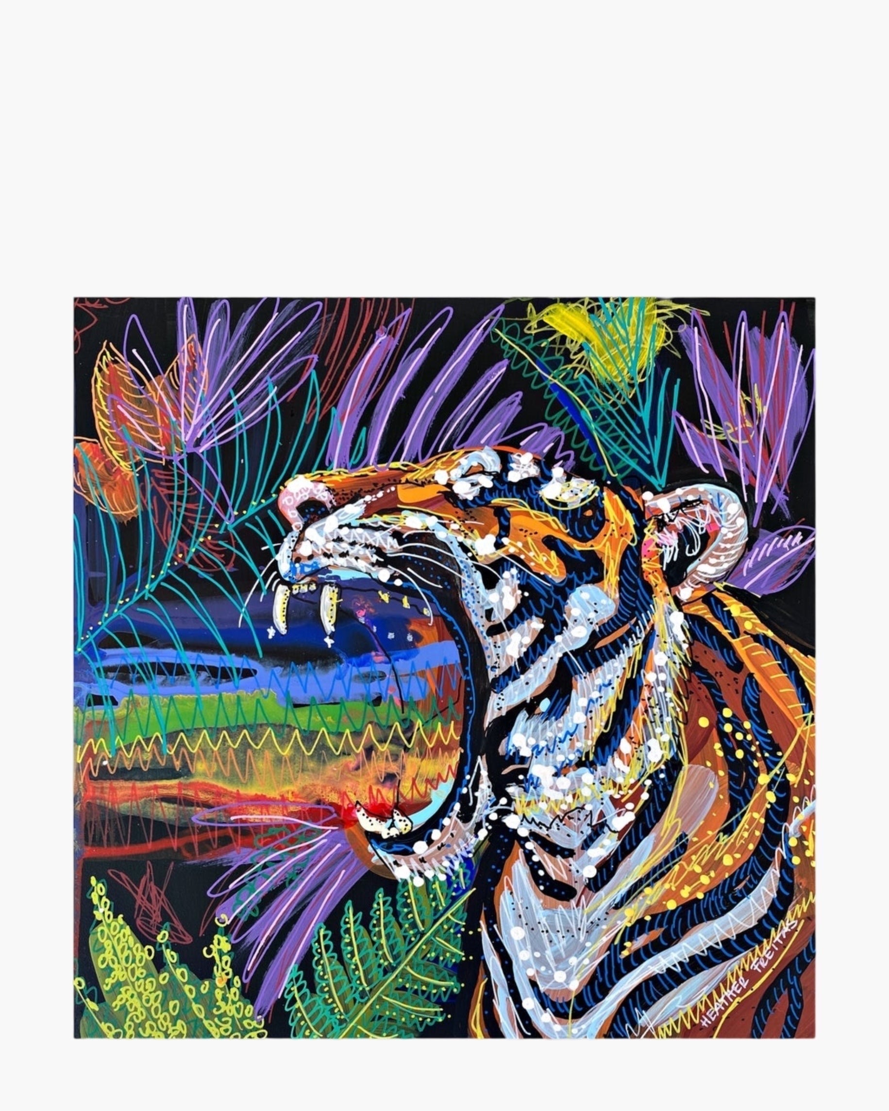 Rainbow Tides Tiger - Limited Edition Signed Paper Printt