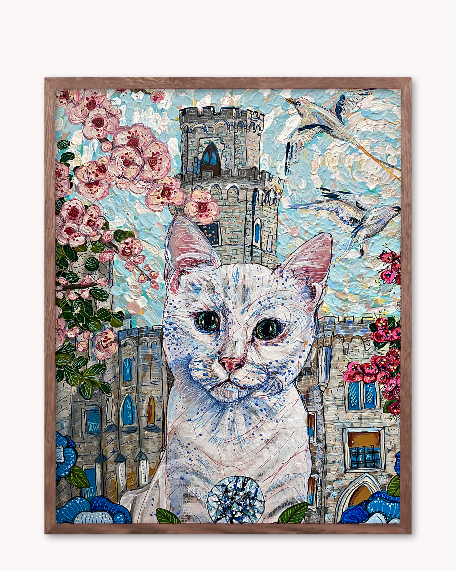 Blossom Castle Cat - Limited Edition Print