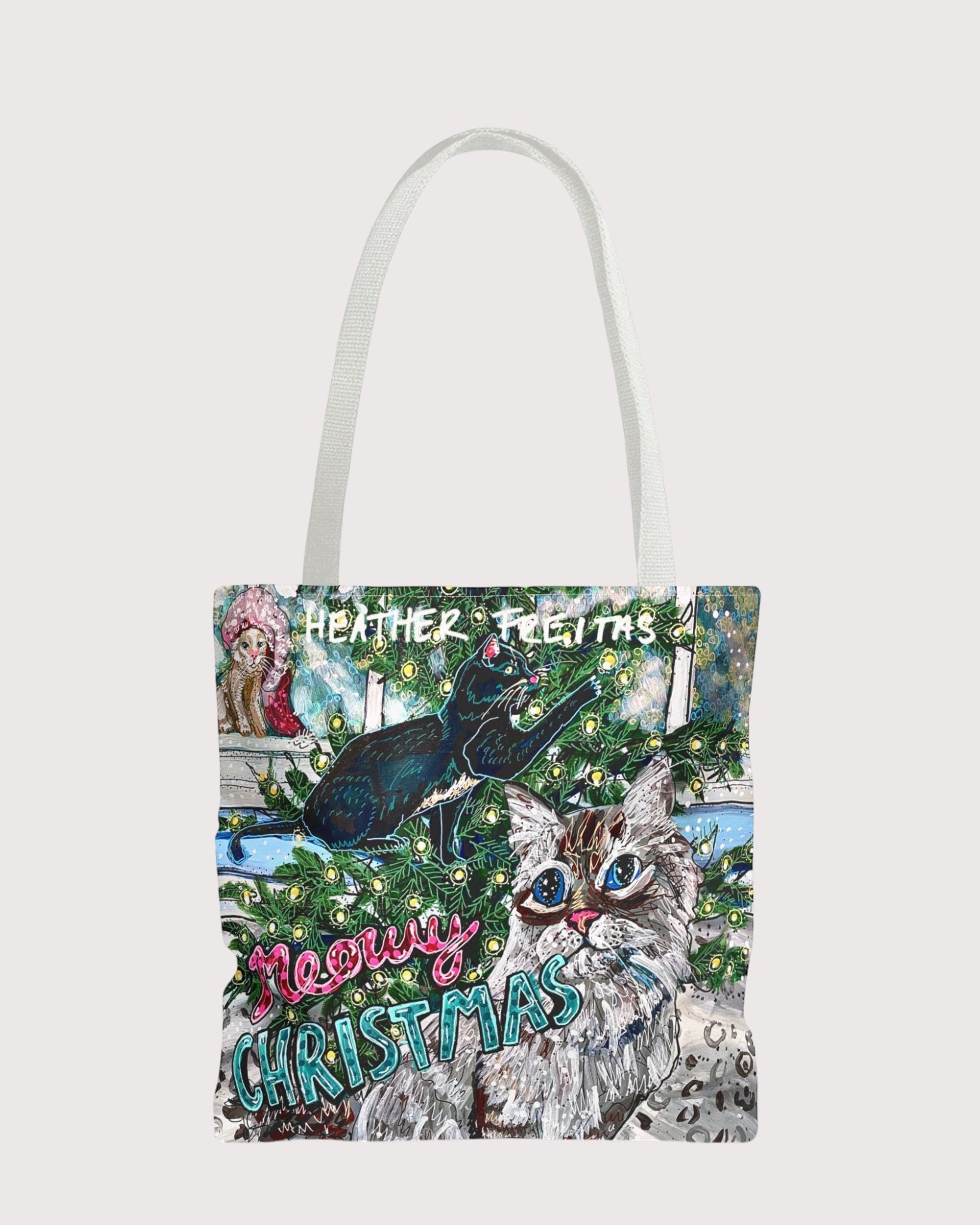 Meowy Christmas Tote Bag