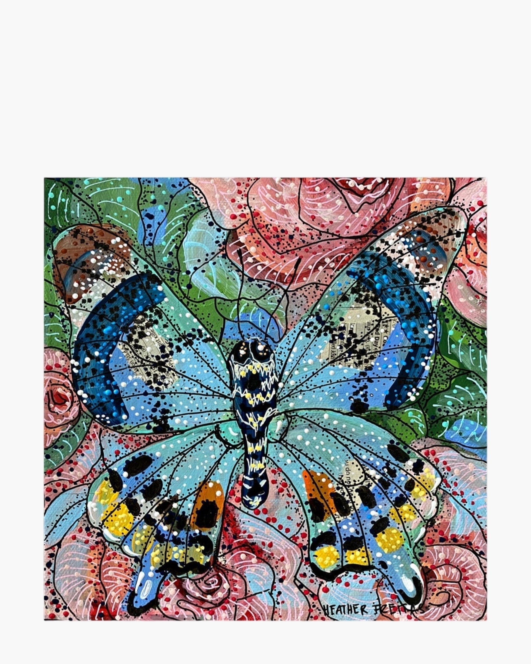 Rose Bouquet Butterfly - Limited Edition Signed Paper Print