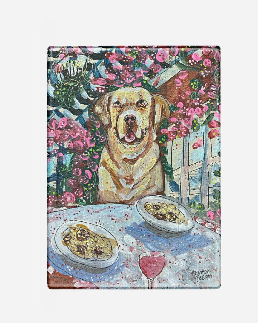 Yellow Lab Dining Glass Chopping Board Trivet