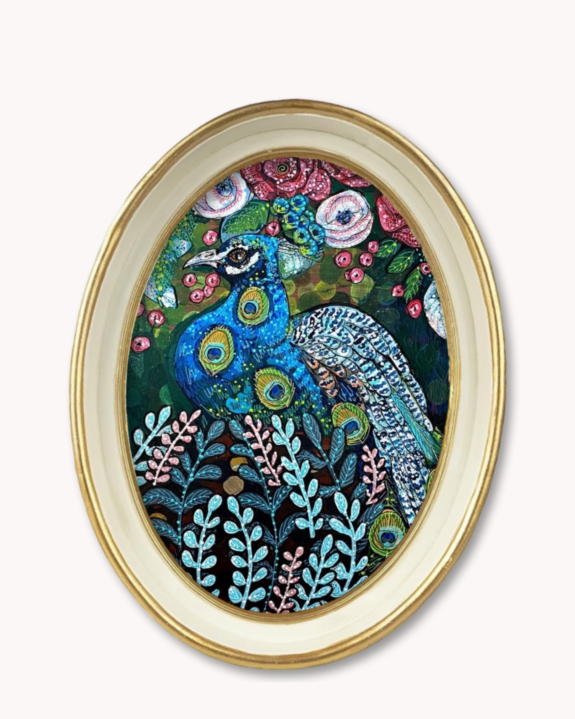 Blue Boy Peacock Trinket Tray