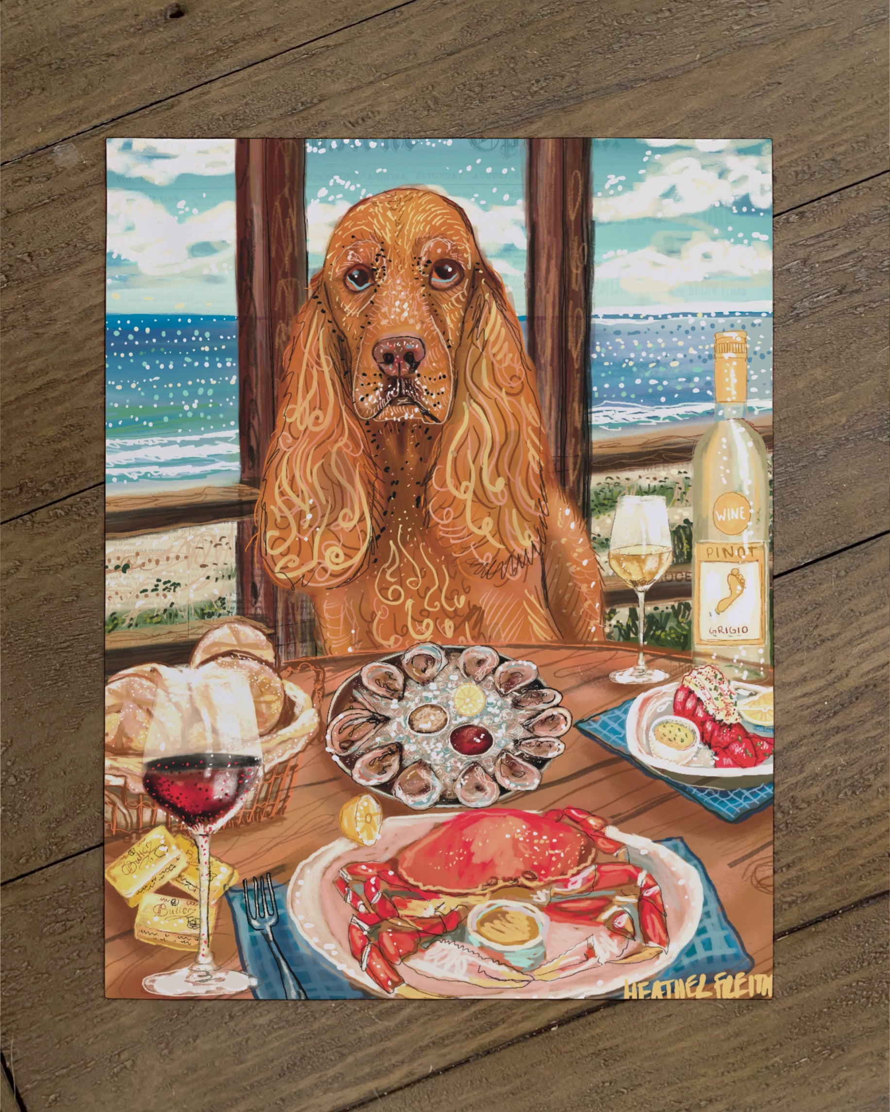 Build Your Own Dining Dog Art Print - Cocker Spaniel