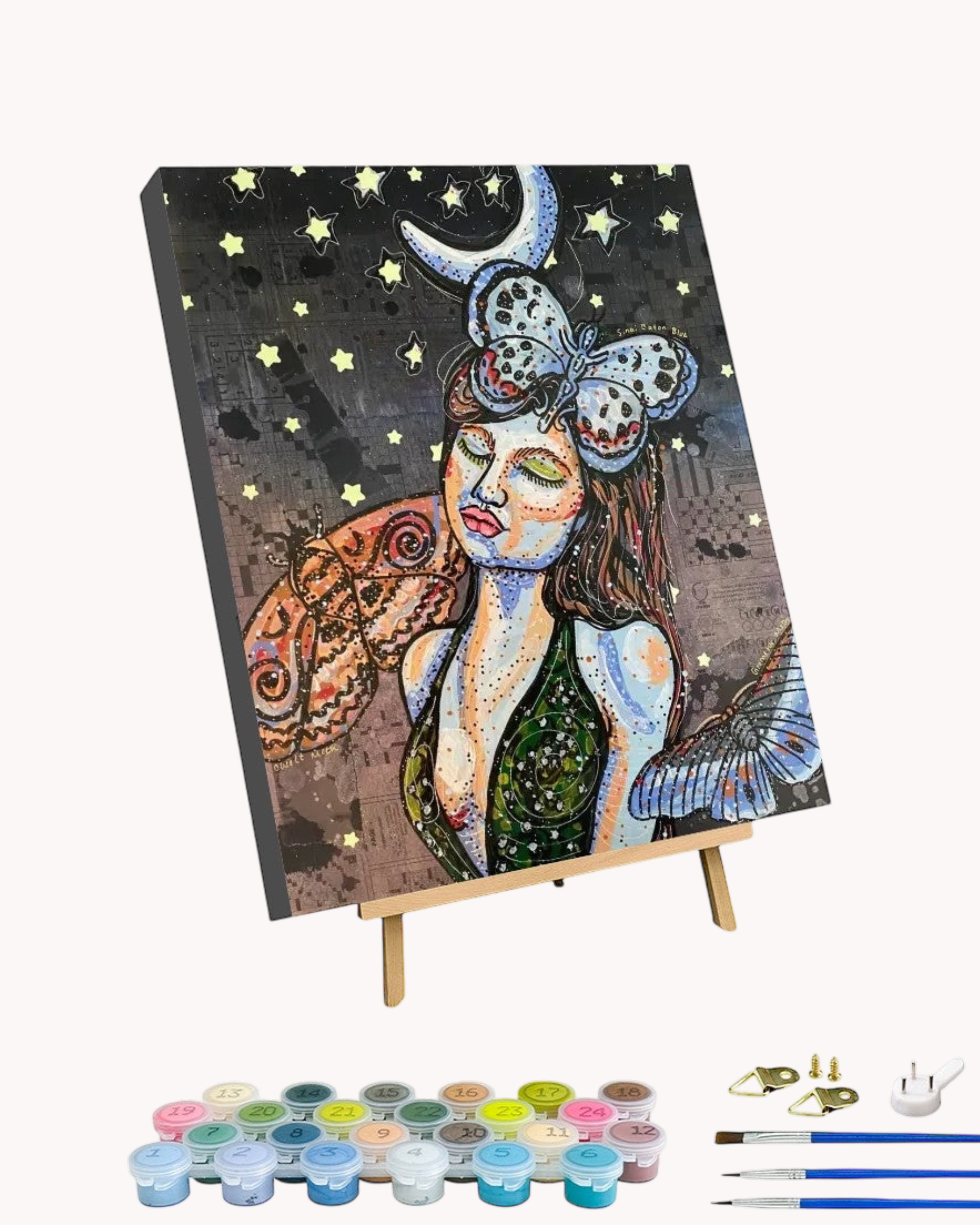 Moon Moth -  Paint by Numbers Kit for Adults with Stand