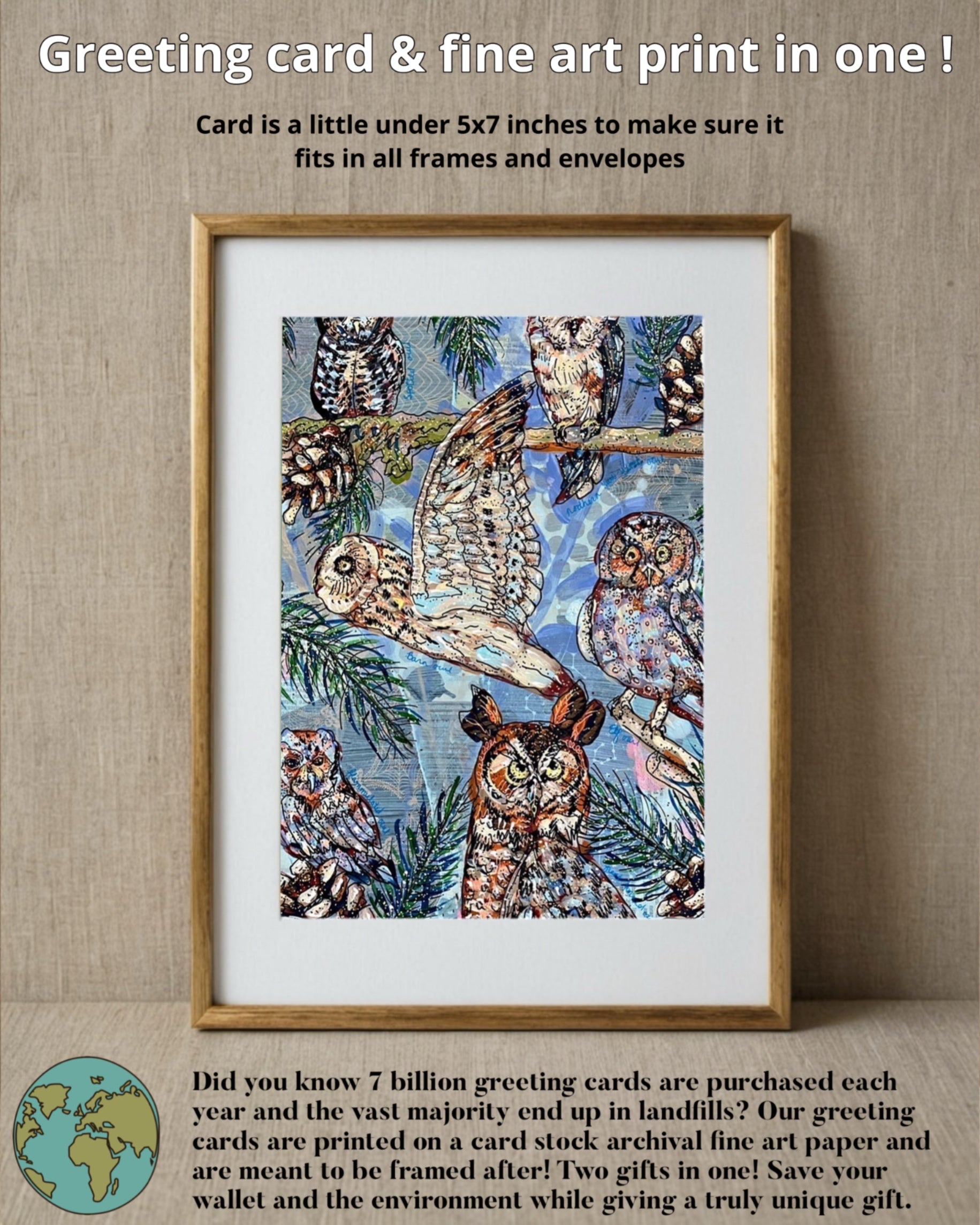 Owl Specimens - Greeting Card / Fine Art Print