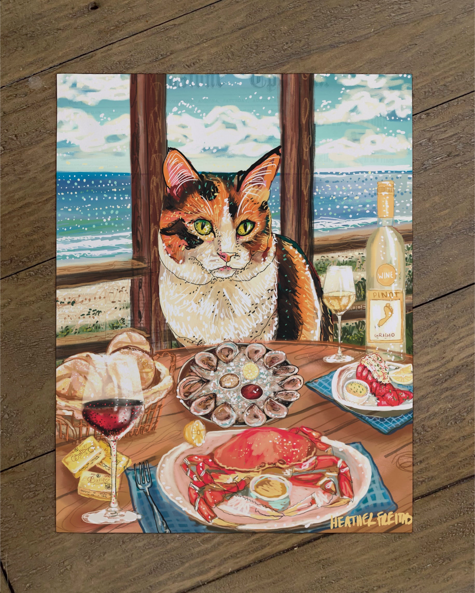 Build Your Own Fancy Feast Cat Art Print - Calico