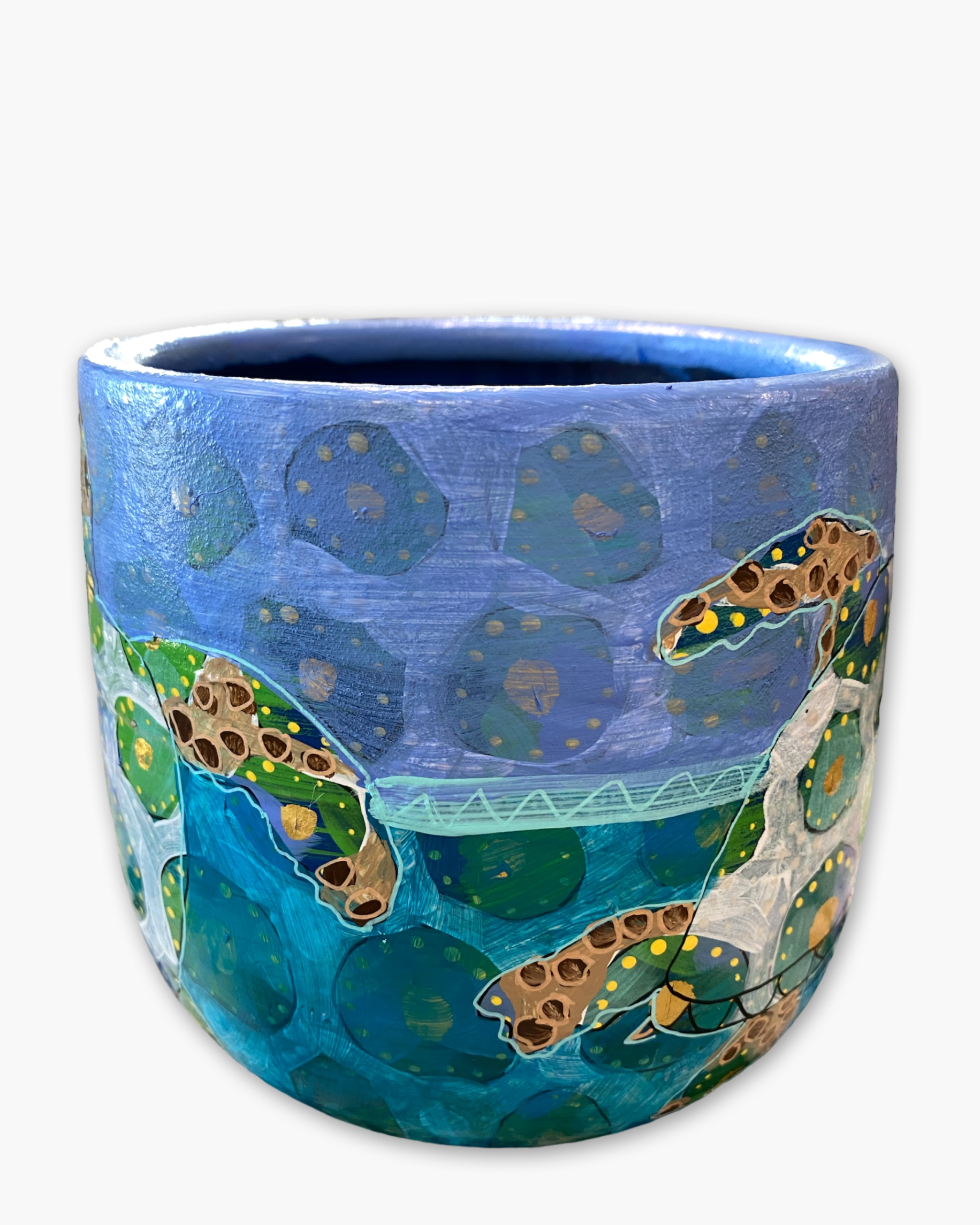 Sea Turtles 6 inch Hand Painted Planter